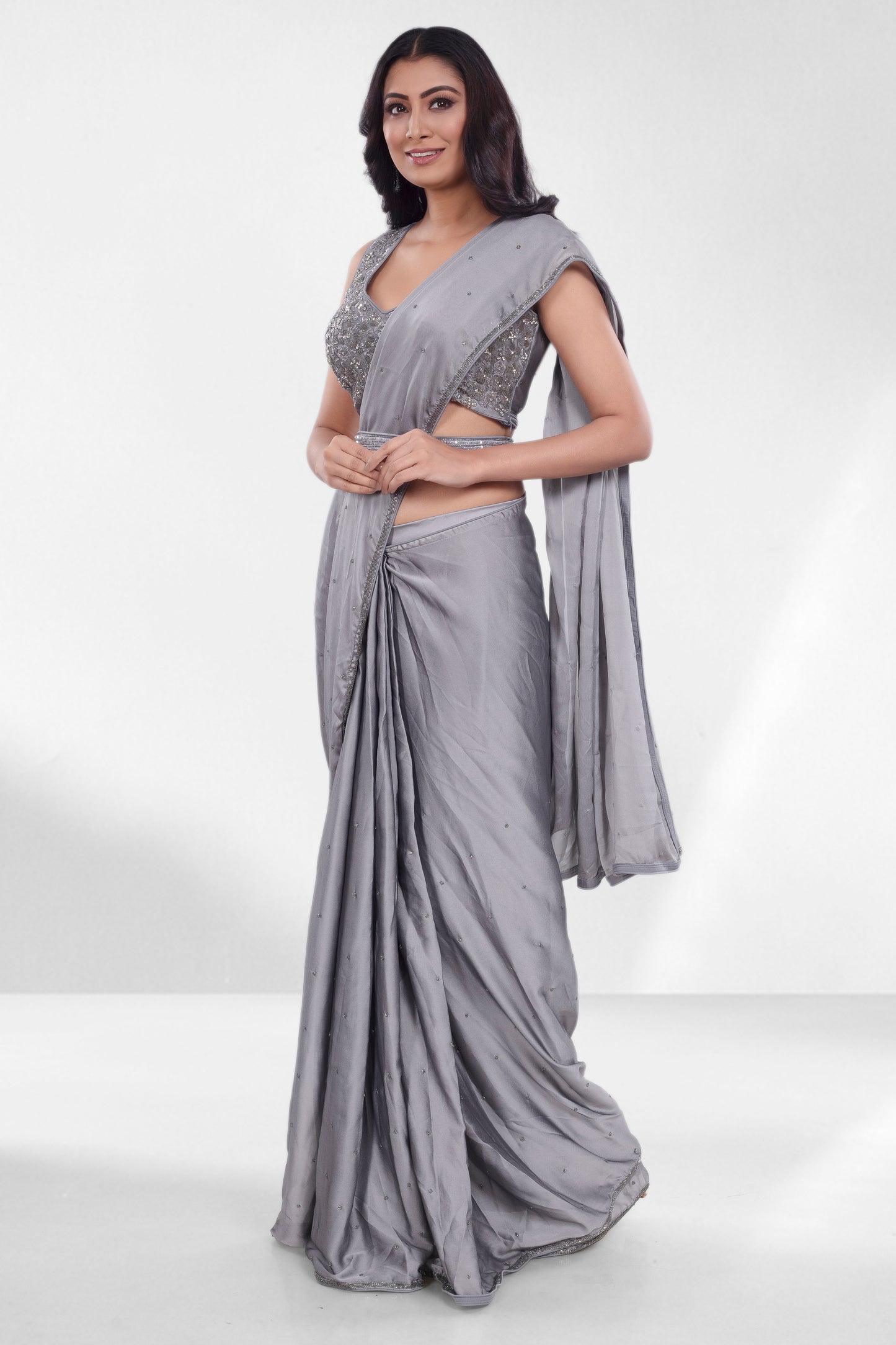 Pre-Stitched Saree W/ Readymade Blouse - D081