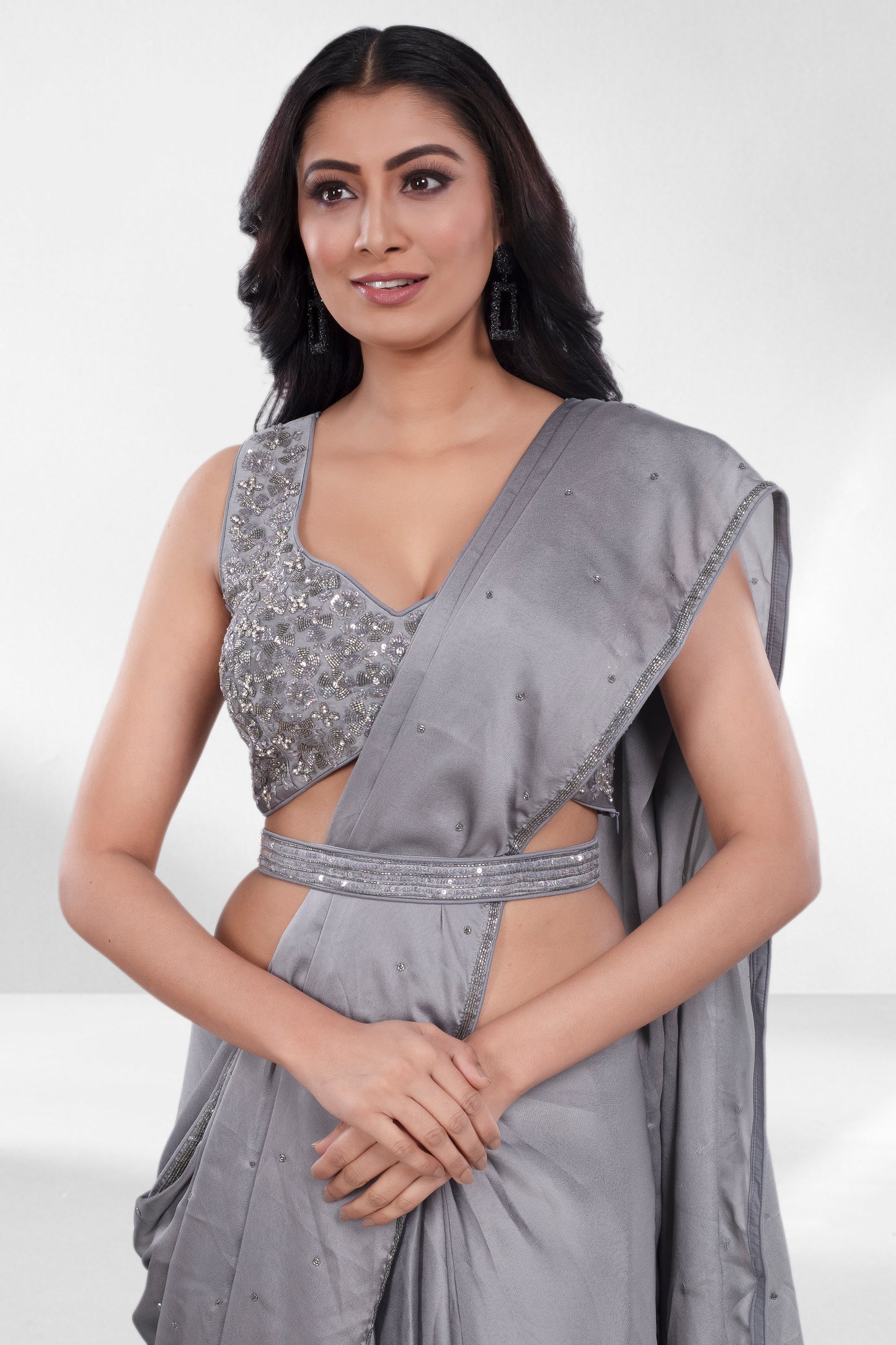 Pre-Stitched Saree W/ Readymade Blouse - D081