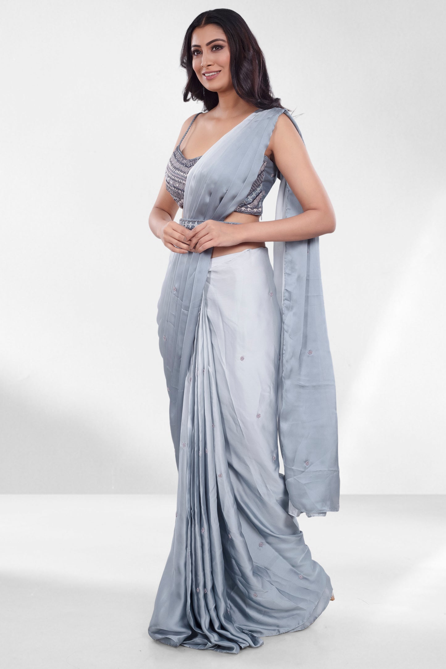 Pre-Stitched Saree W/ Readymade Blouse - D093