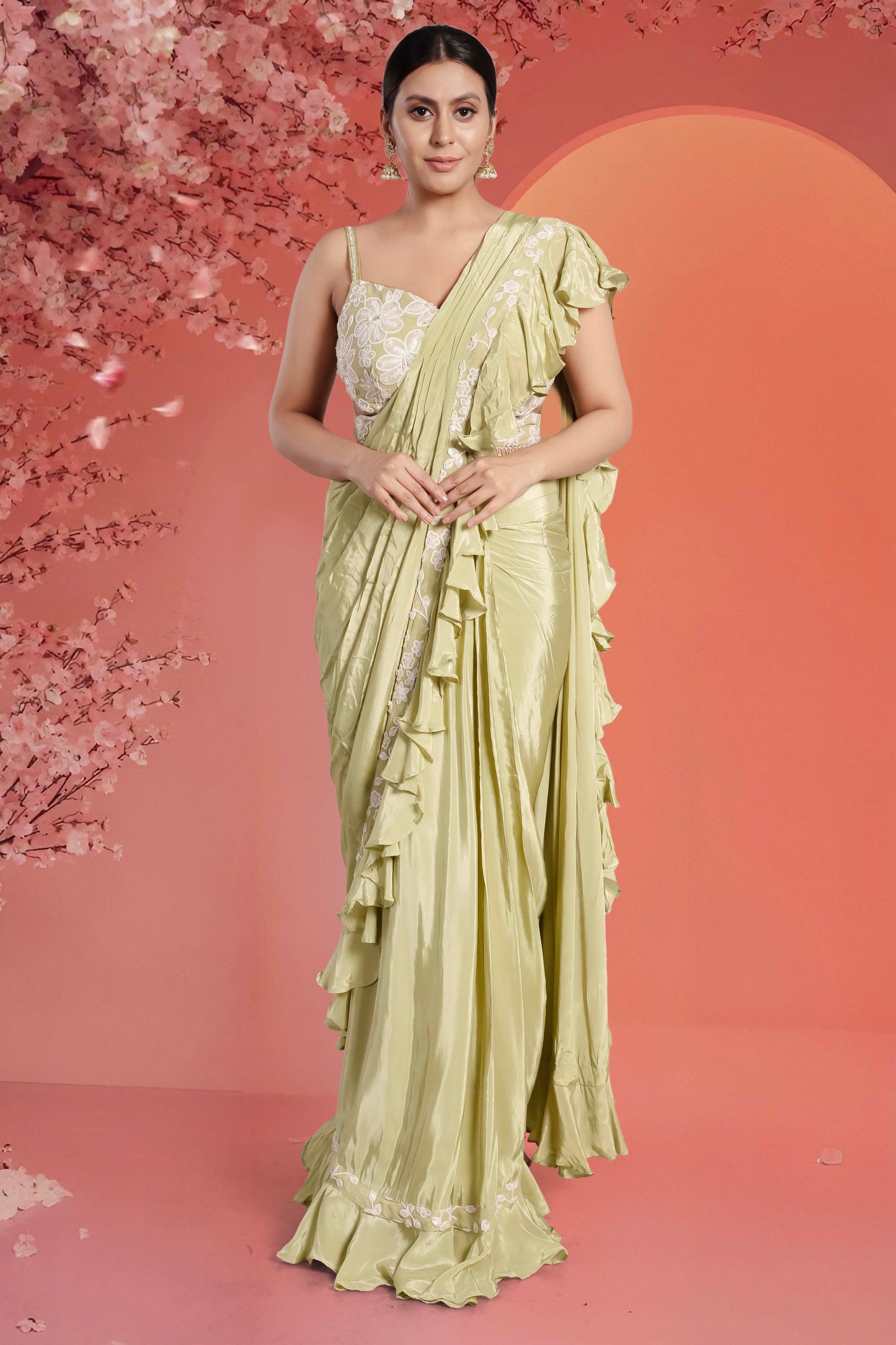 Pre-Stitched Saree W/ Readymade Blouse - D068