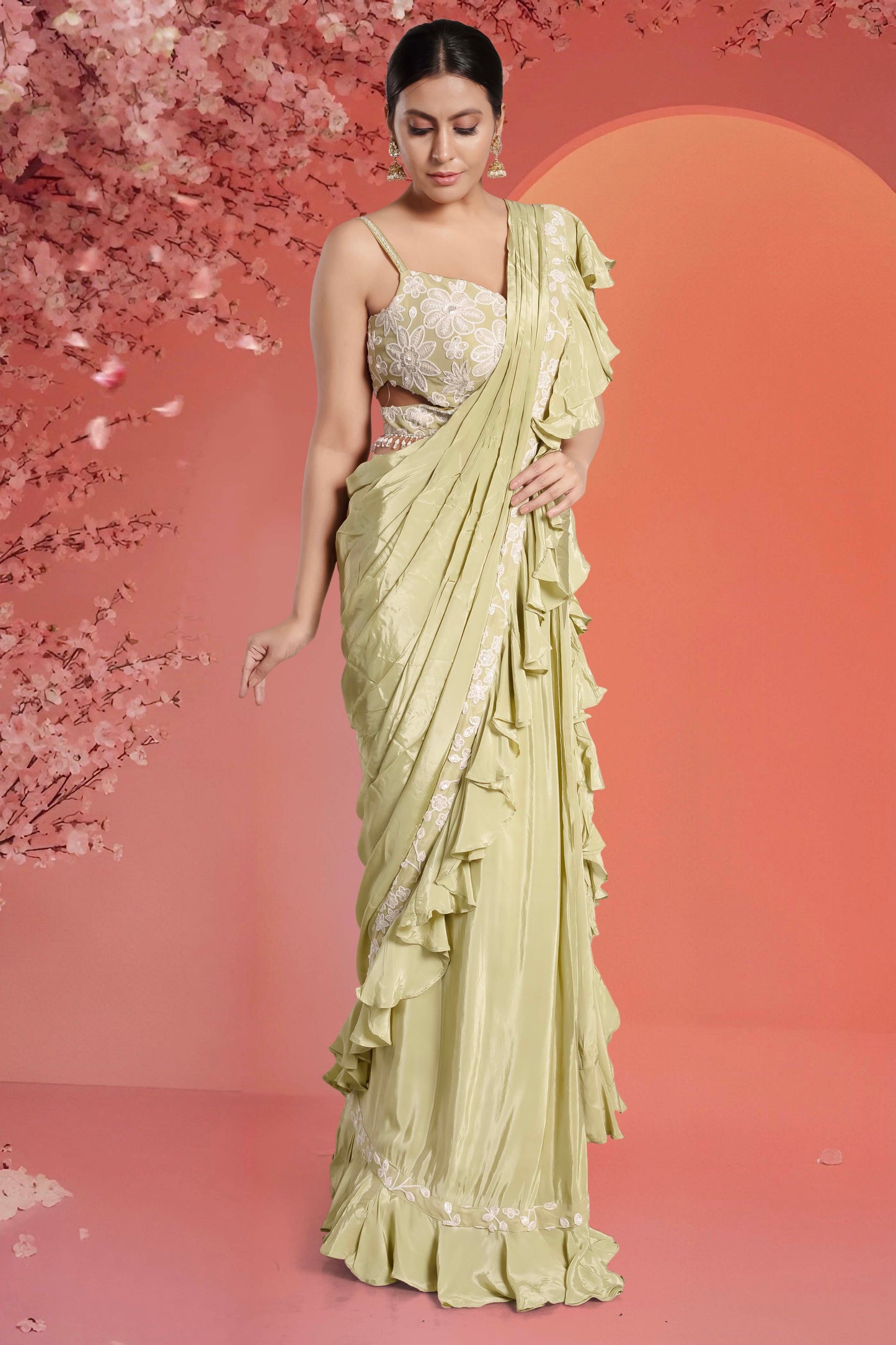 Pre-Stitched Saree W/ Readymade Blouse - D068