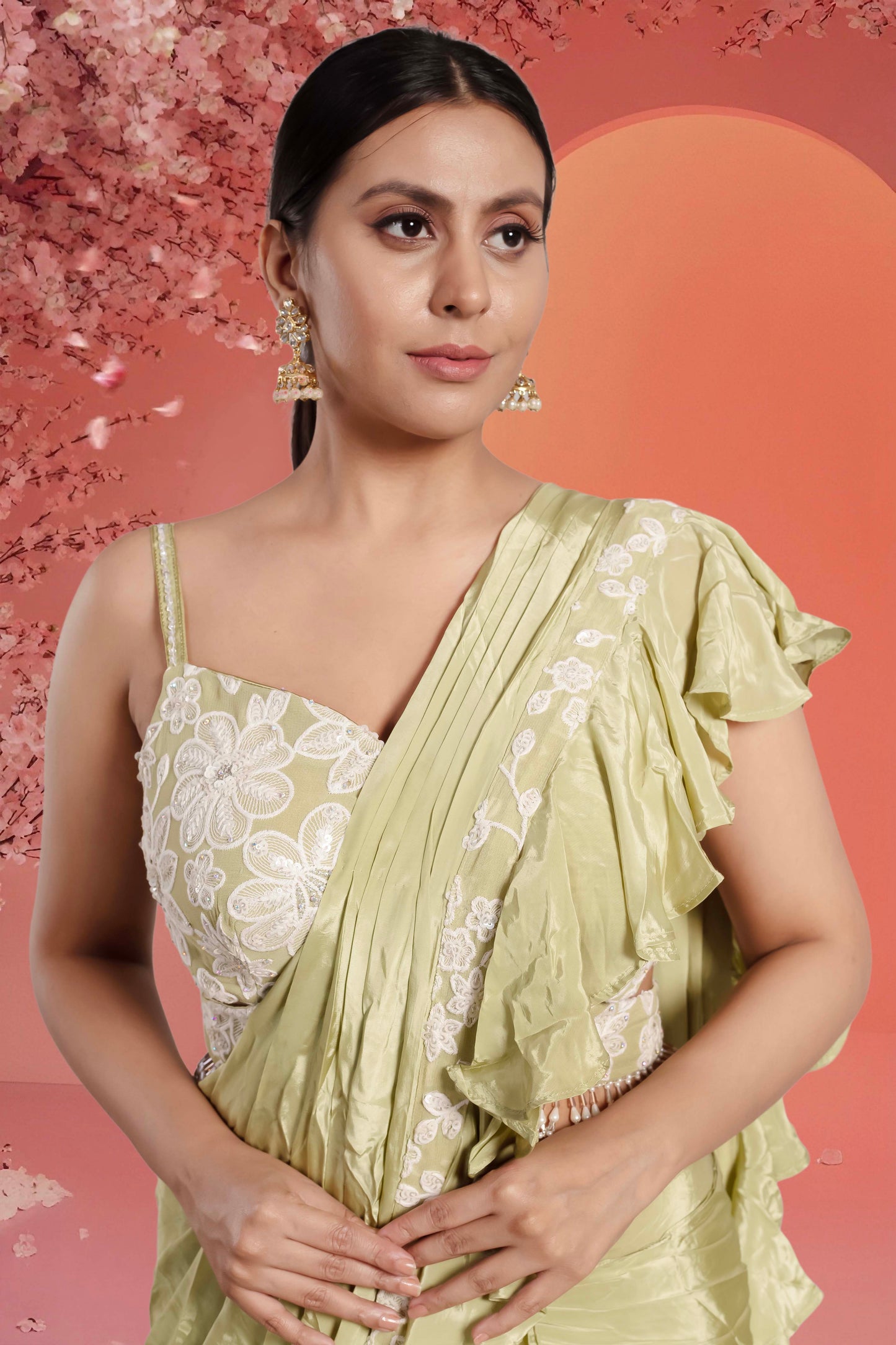 Pre-Stitched Saree W/ Readymade Blouse - D068