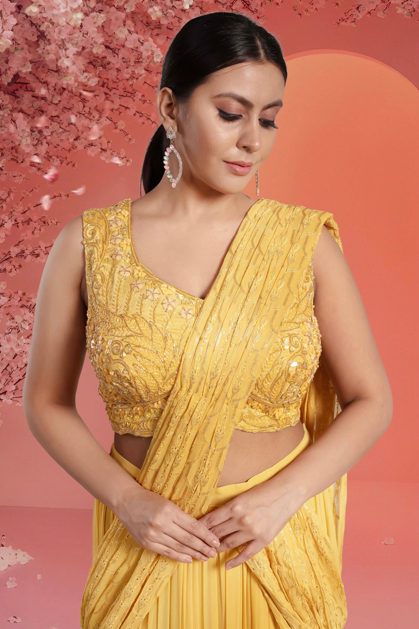 Pre-Stitched Saree W/ Readymade Blouse - D069