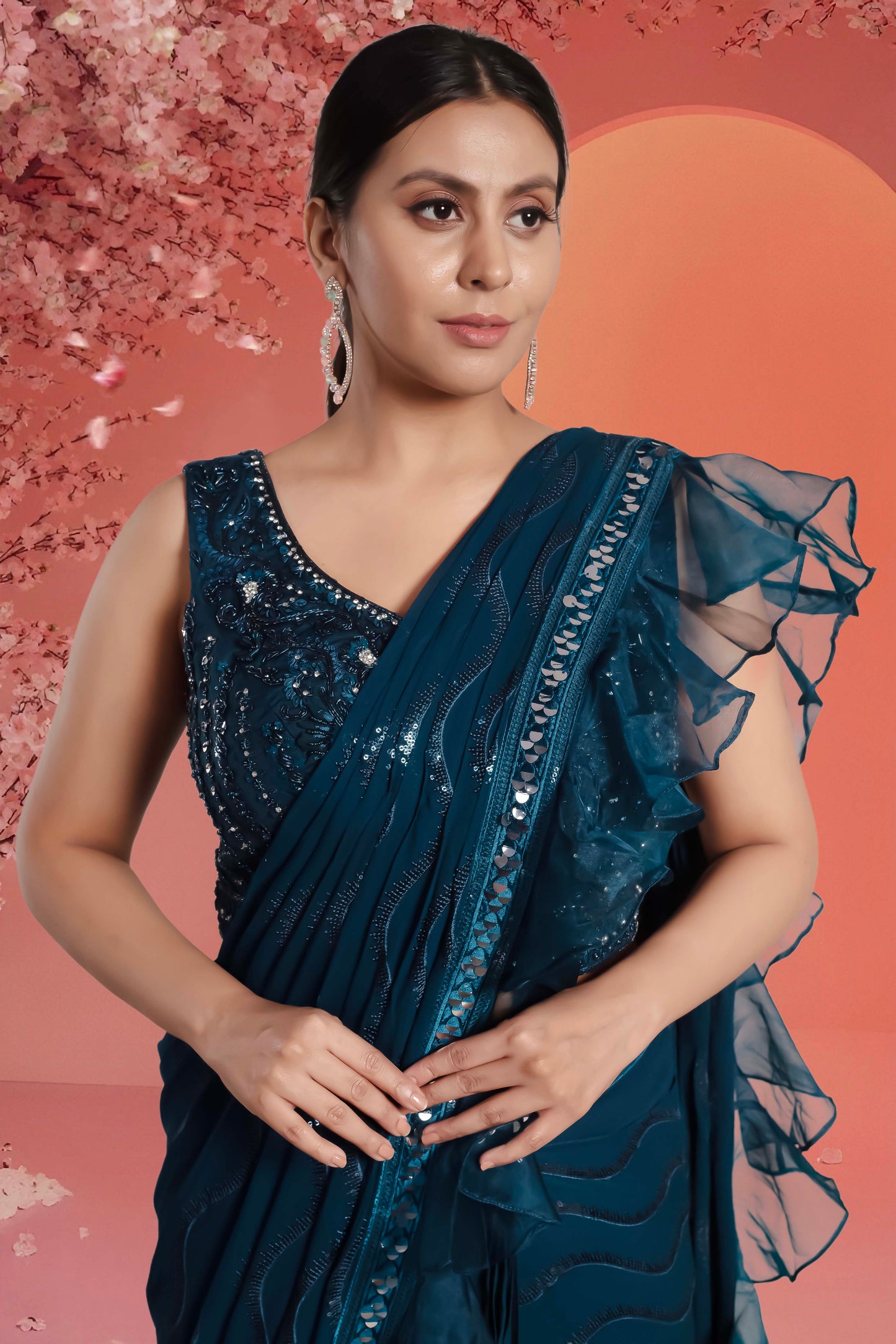 Pre-Stitched Saree W/ Readymade Blouse - D071