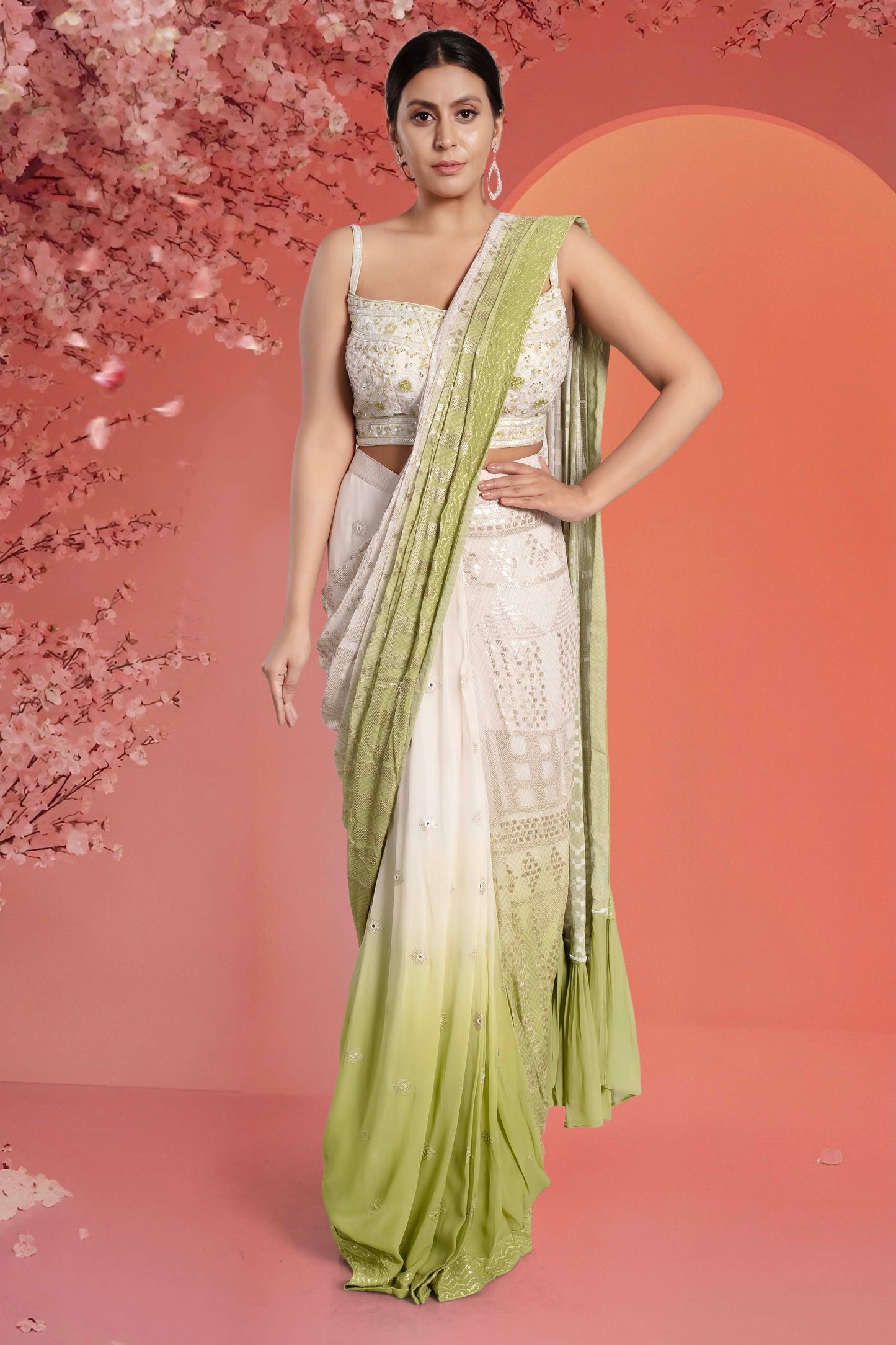 Pre-Stitched Saree W/ Readymade Blouse - D072