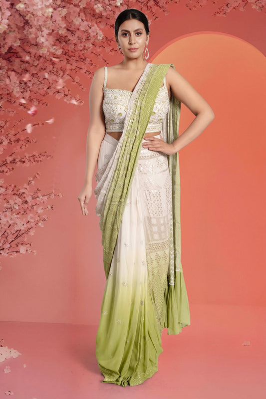 Pre-Stitched Saree W/ Readymade Blouse - D072