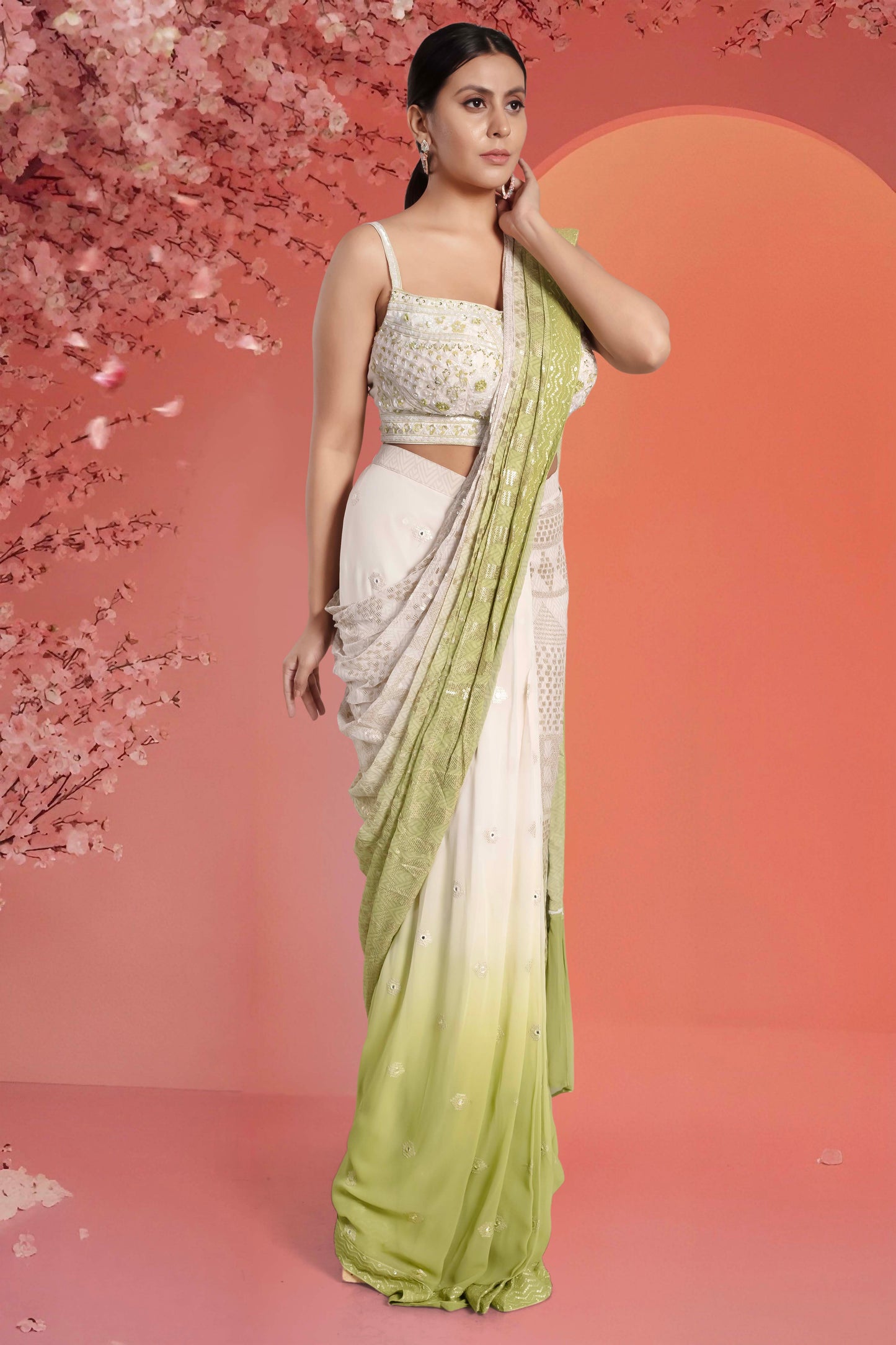 Pre-Stitched Saree W/ Readymade Blouse - D072