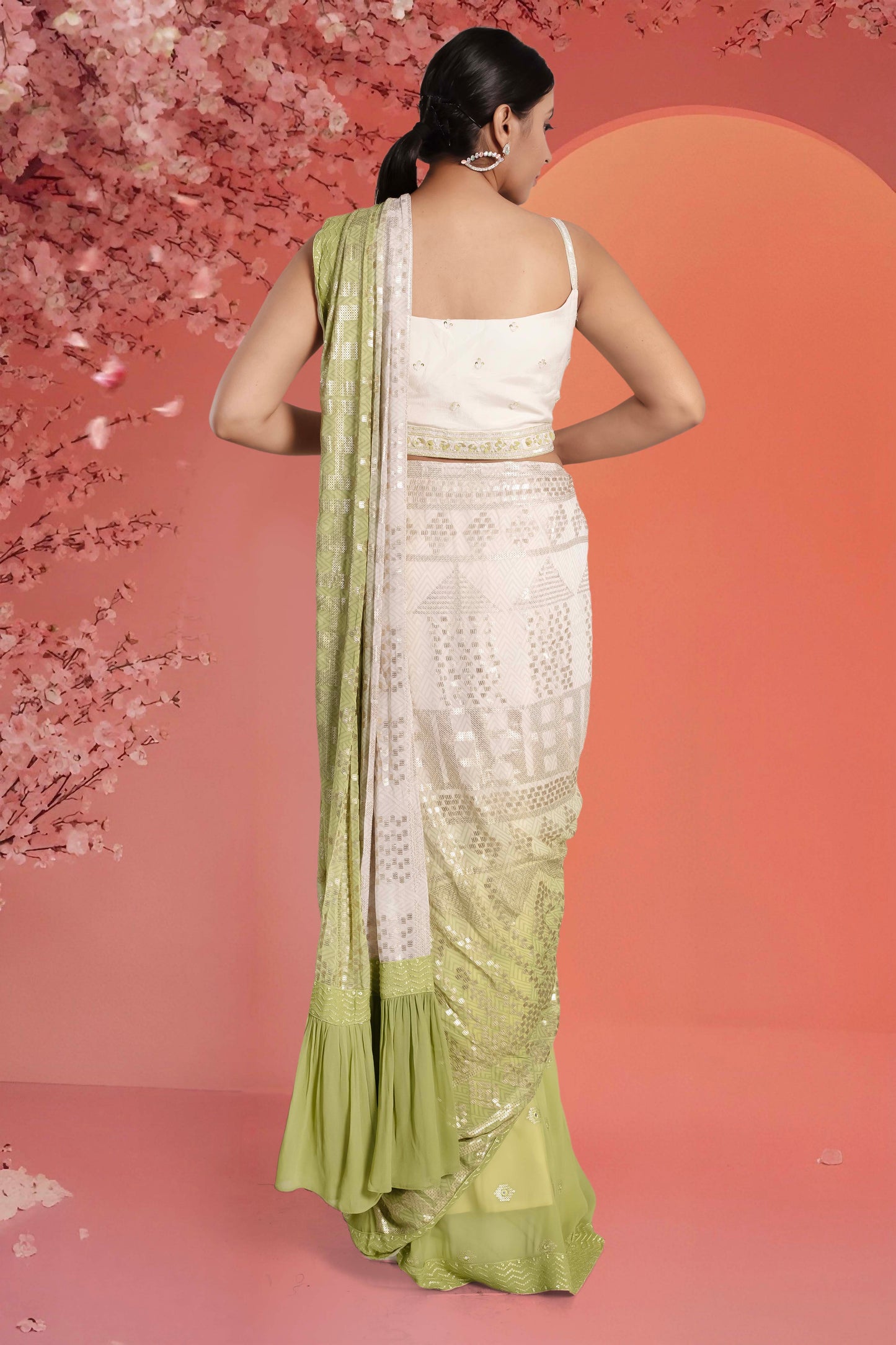 Pre-Stitched Saree W/ Readymade Blouse - D072