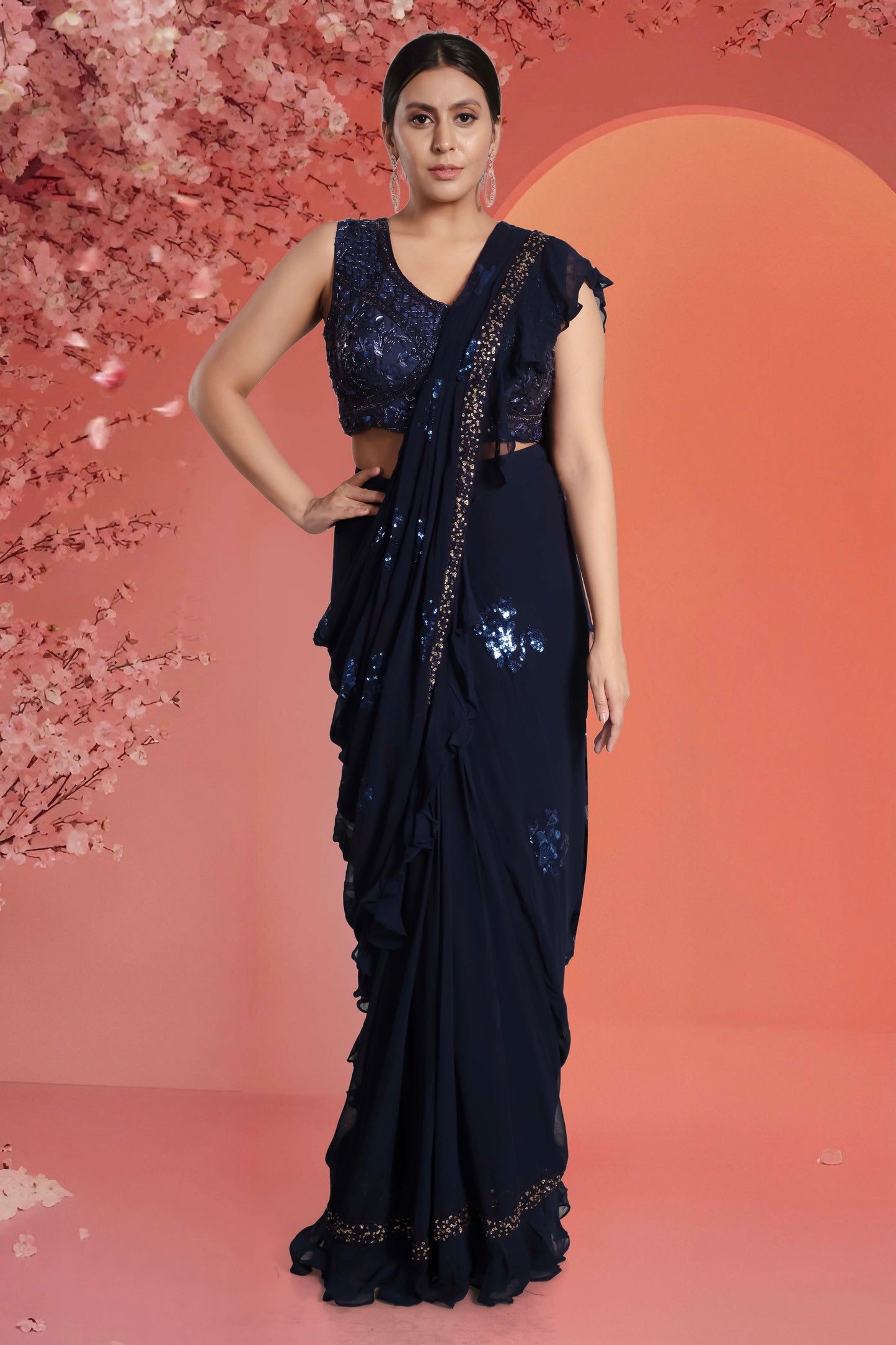 Pre-Stitched Saree W/ Readymade Blouse - D077