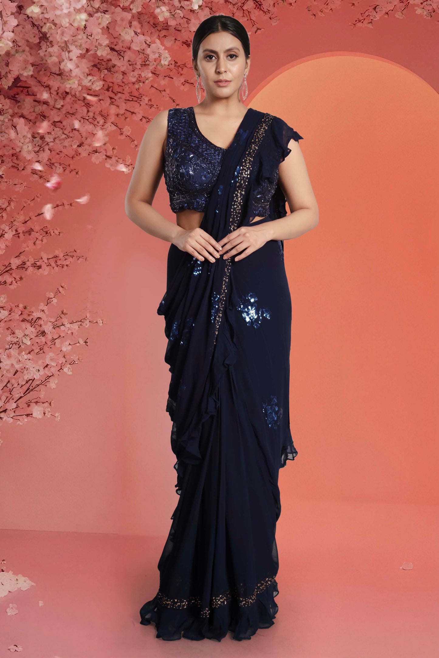 Pre-Stitched Saree W/ Readymade Blouse - D077