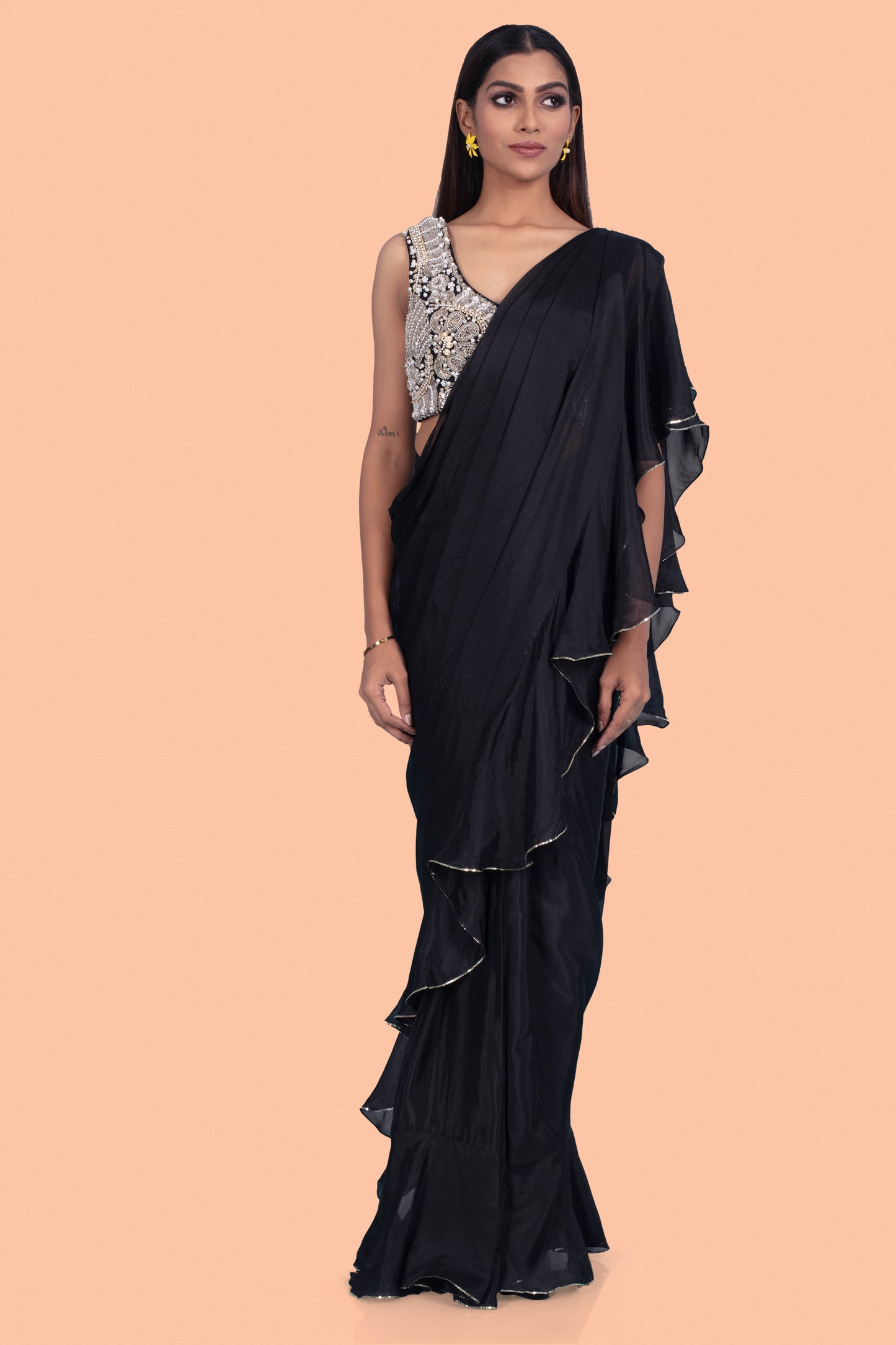 Pre-Stitched Saree W/ Readymade Blouse - D060