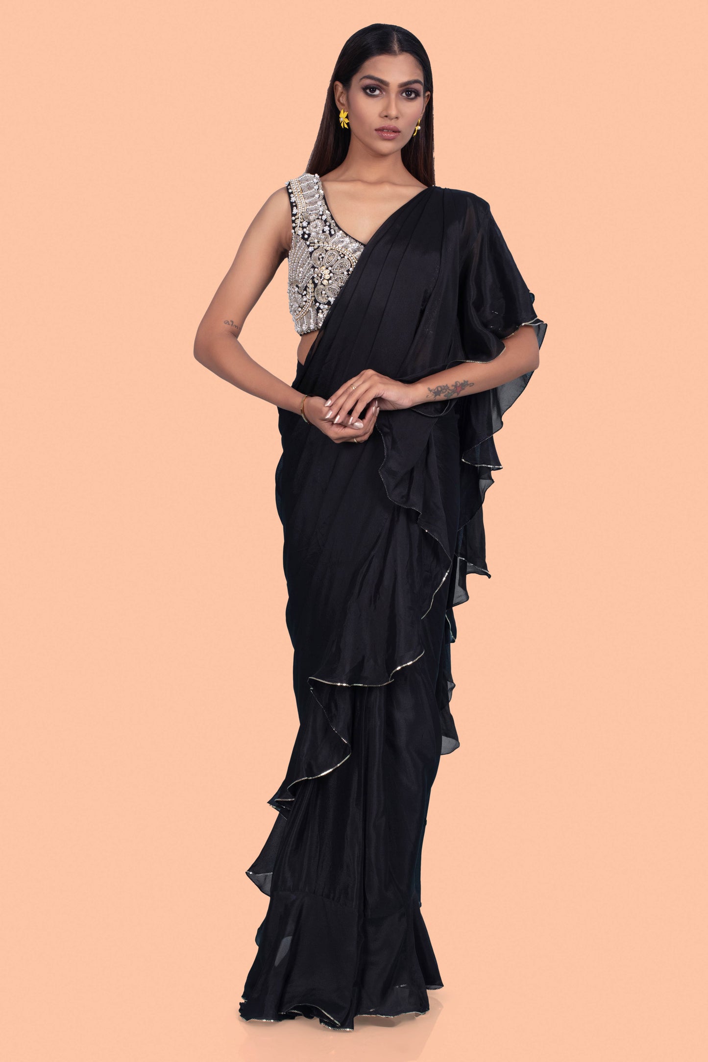 Pre-Stitched Saree W/ Readymade Blouse - D060