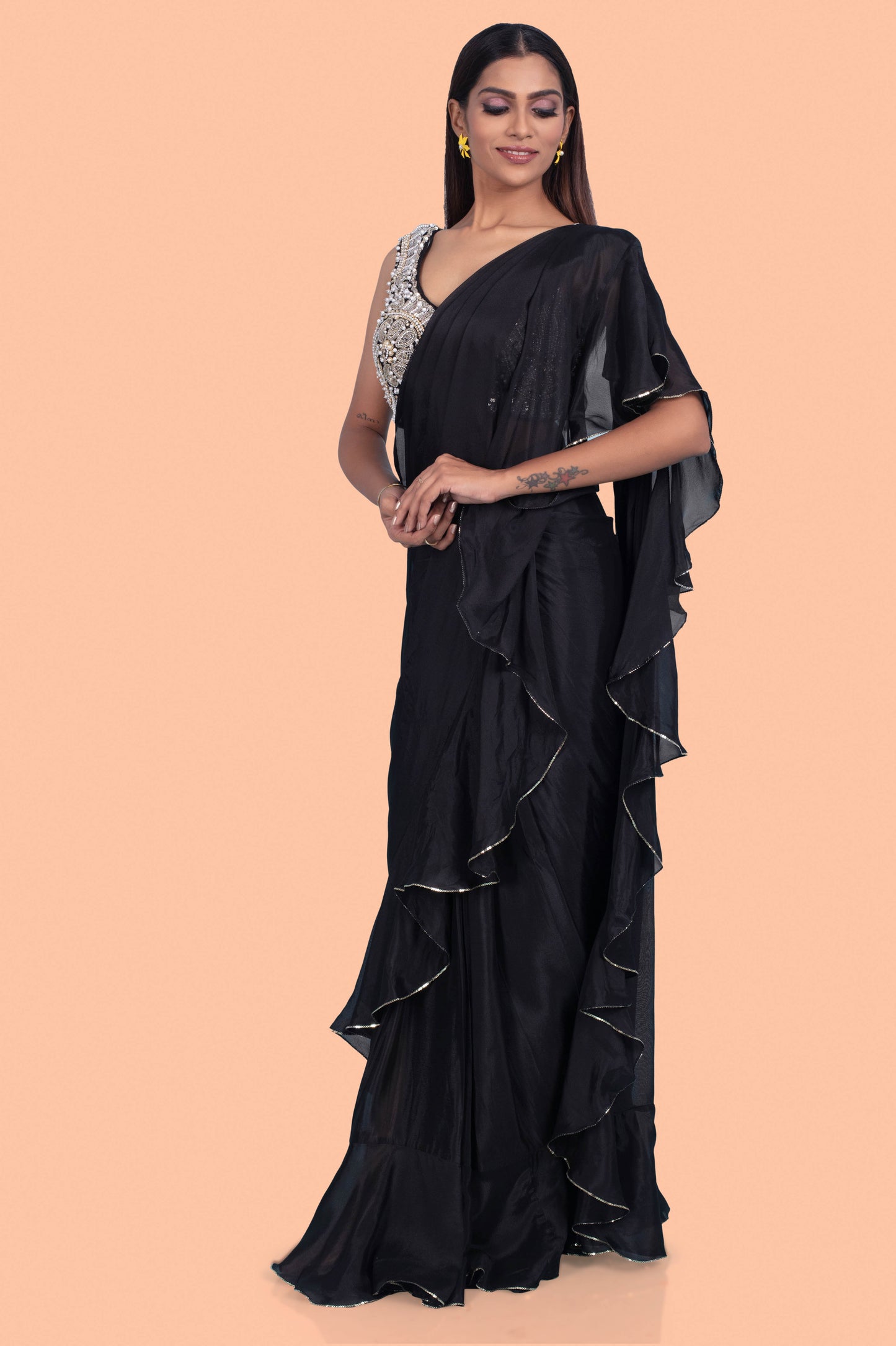 Pre-Stitched Saree W/ Readymade Blouse - D060