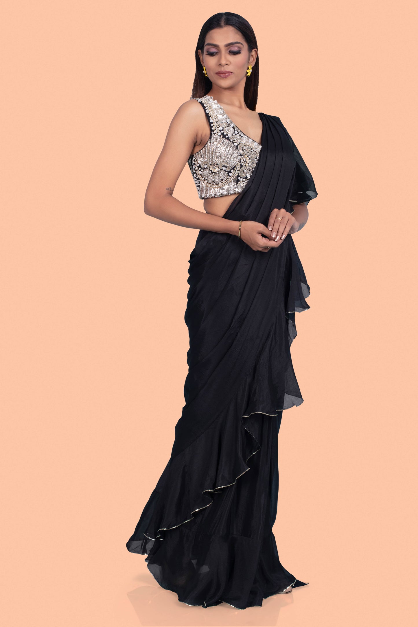 Pre-Stitched Saree W/ Readymade Blouse - D060