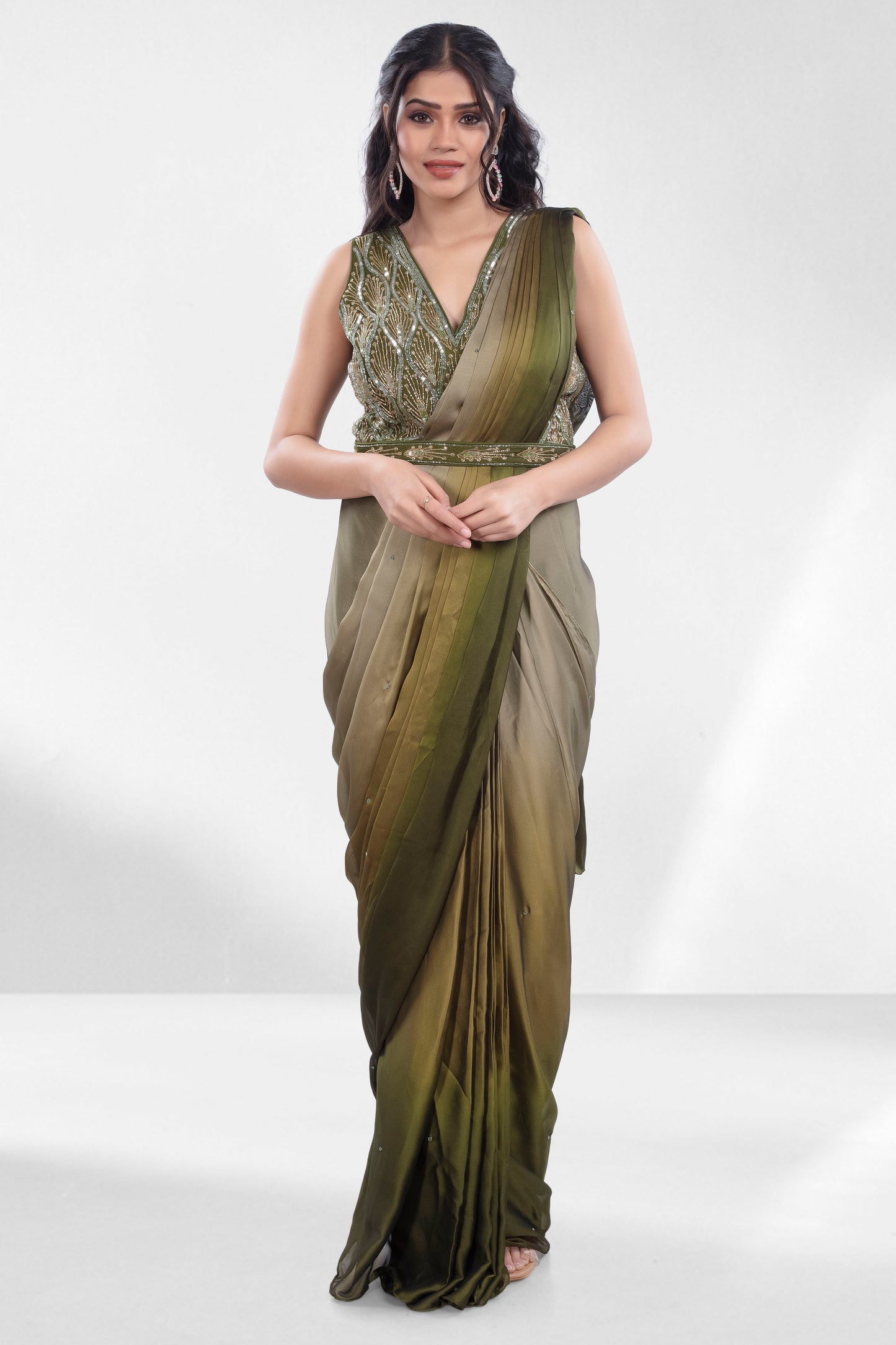 Pre-Stitched Saree W/ Readymade Blouse - D084