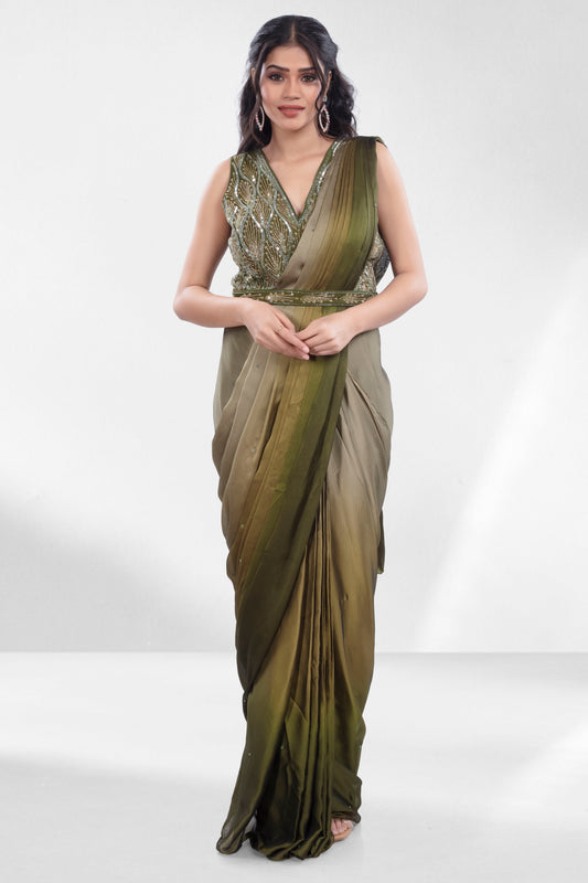 Pre-Stitched Saree W/ Readymade Blouse - D084