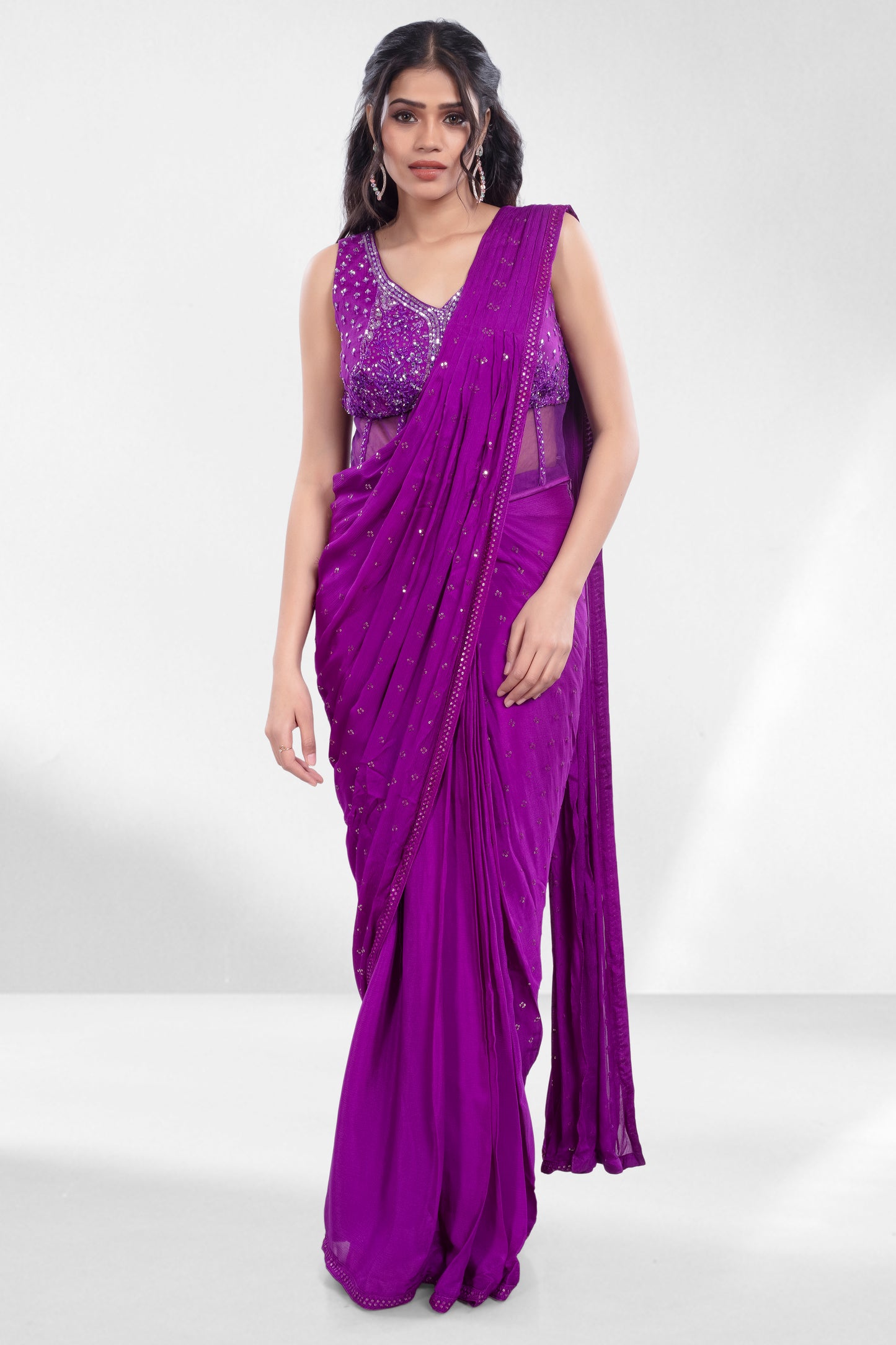 Pre-Stitched Saree W/ Readymade Blouse - D095