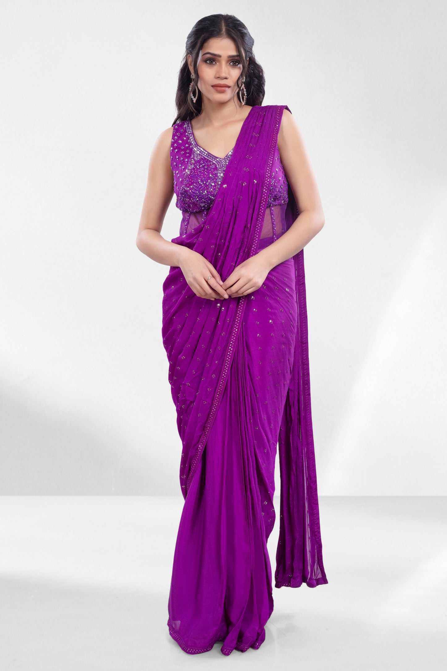 Pre-Stitched Saree W/ Readymade Blouse - D095