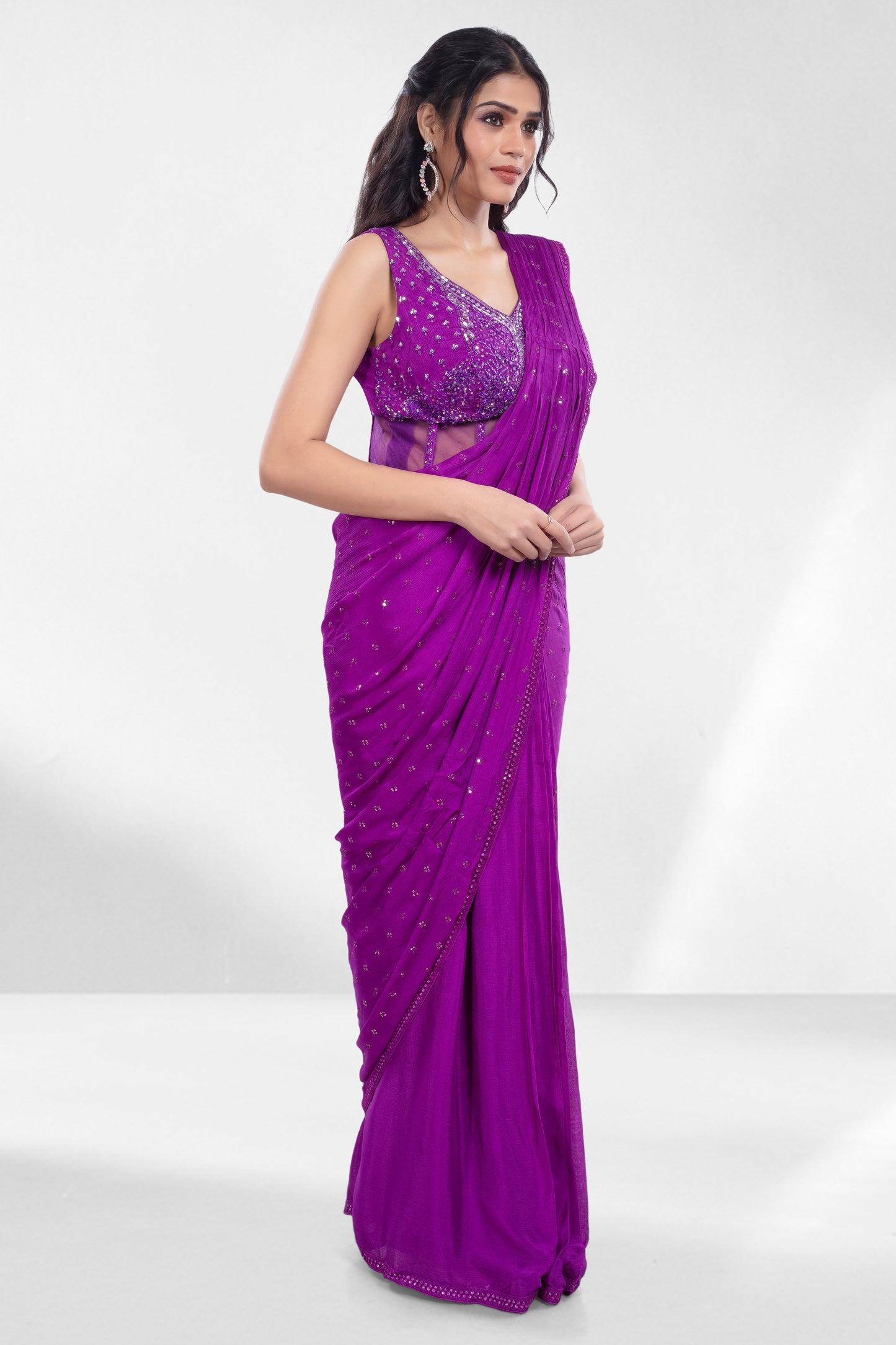 Pre-Stitched Saree W/ Readymade Blouse - D095