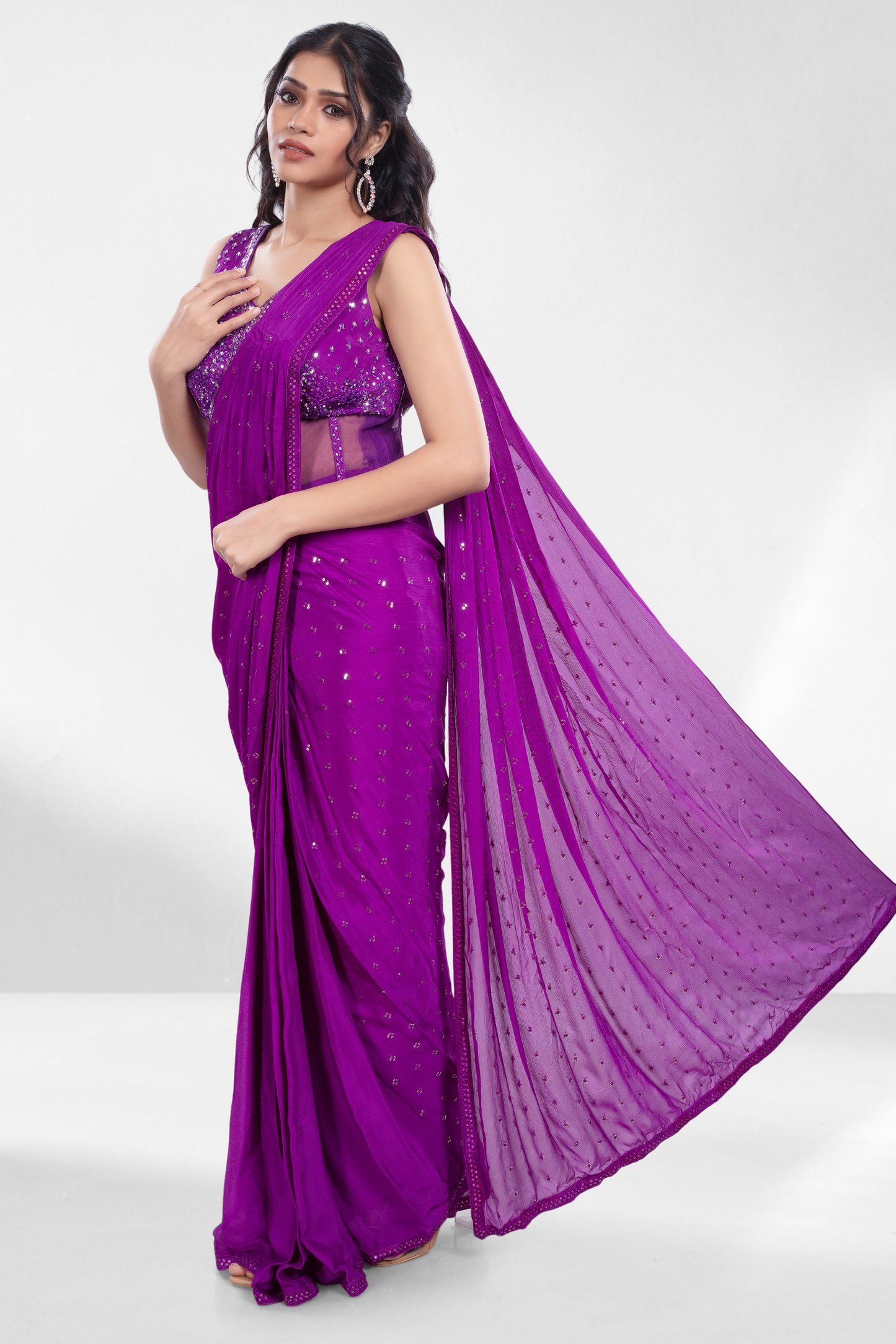 Pre-Stitched Saree W/ Readymade Blouse - D095