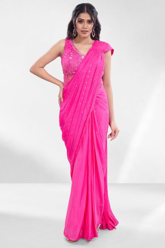 Pre-Stitched Saree W/ Readymade Blouse - D097