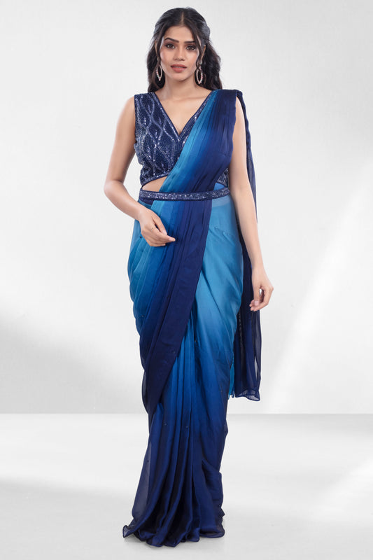 Pre-Stitched Saree W/ Readymade Blouse - D086