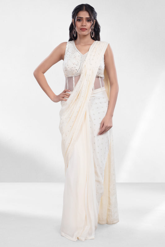 Pre-Stitched Saree W/ Readymade Blouse - D096