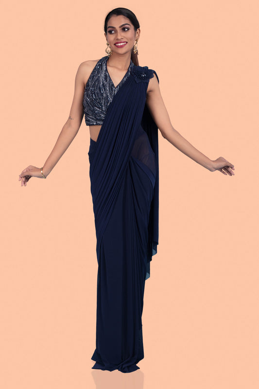 Pre-Stitched Saree W/ Readymade Blouse - D059