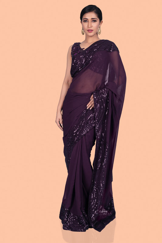 Pre-Stitched Saree W/ Readymade Blouse - D058