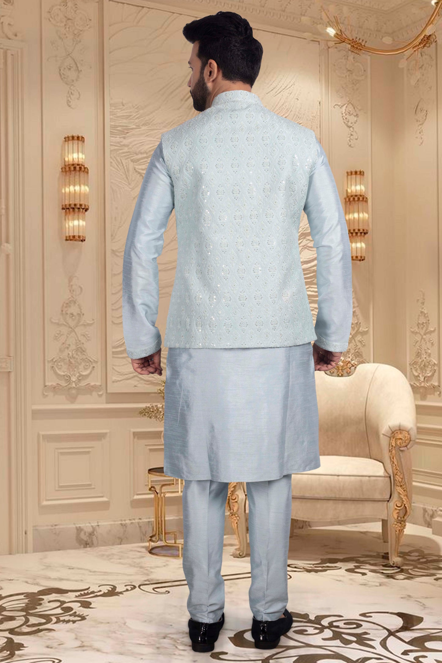 Groomsmen Kurta with vest sample- U2S357