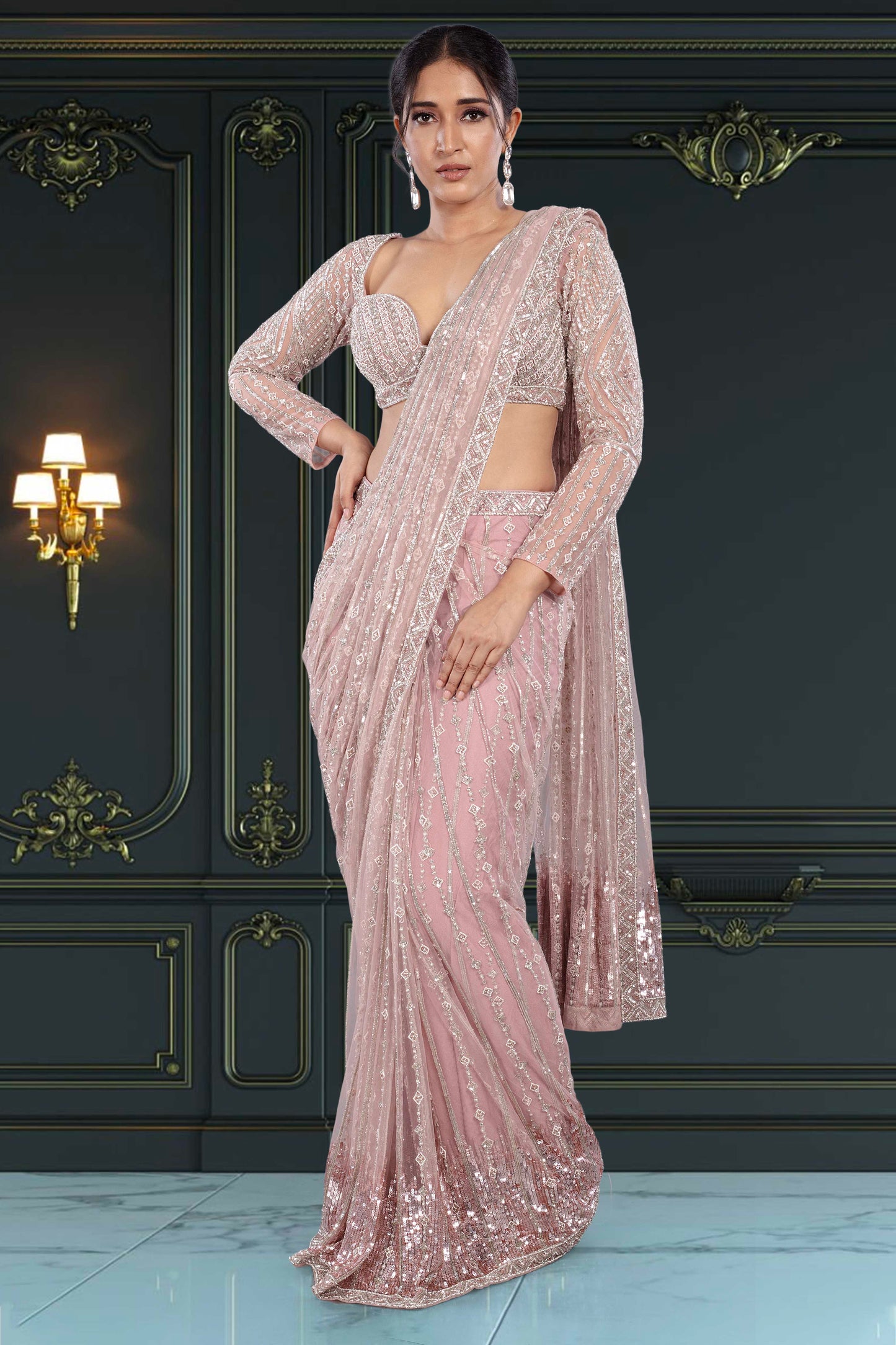 Pre-Stitched Saree W/ Readymade Blouse - D078