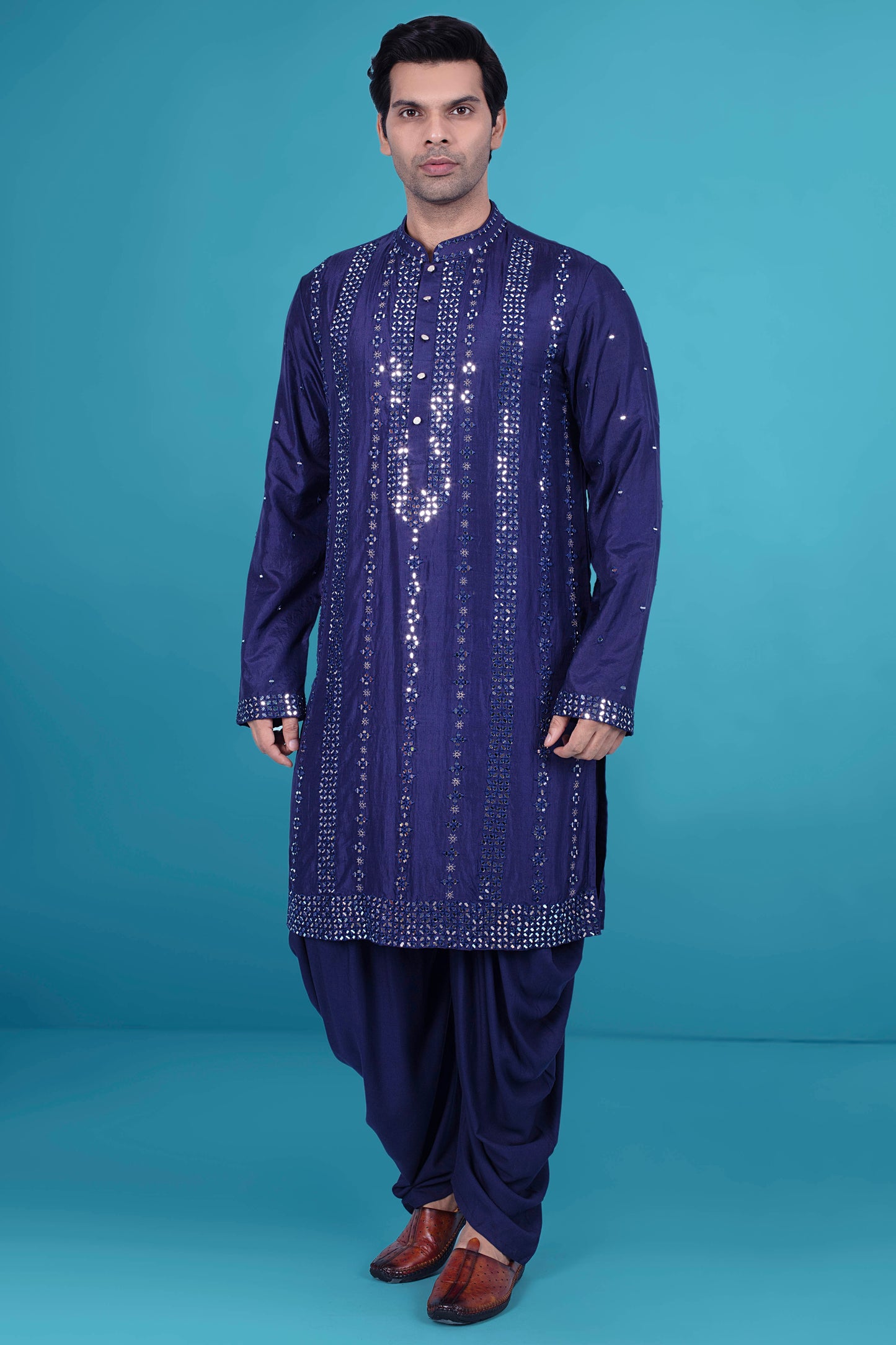 Mens Mirror work Kurta salwarJ171-N216