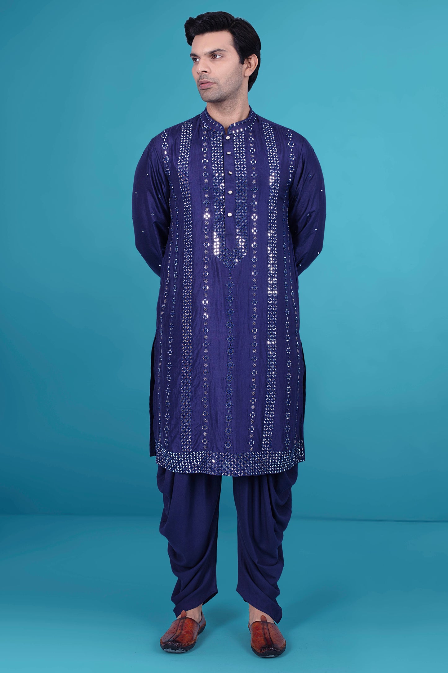 Mens Mirror work Kurta salwarJ171-N216