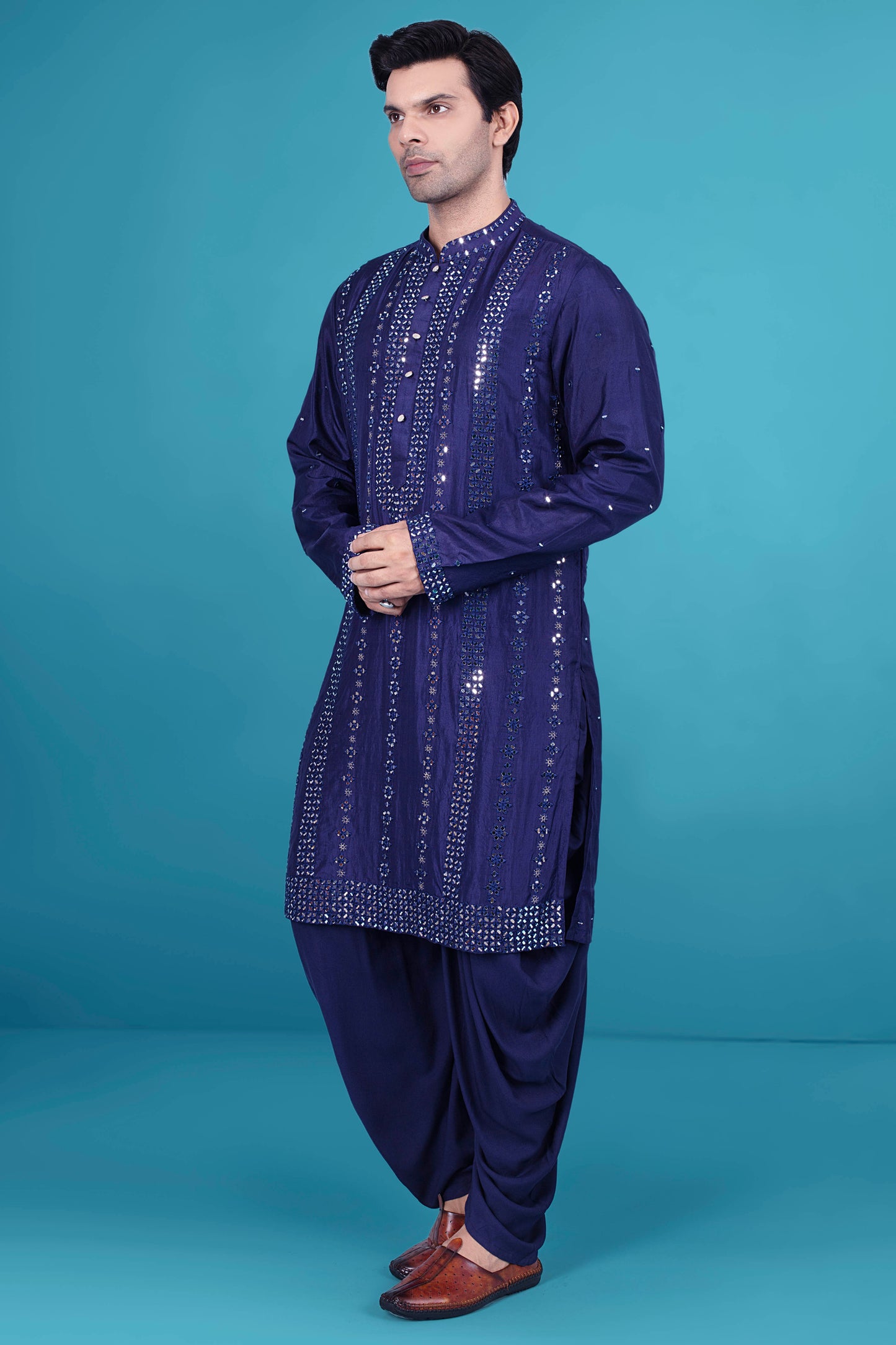 Mens Mirror work Kurta salwarJ171-N216