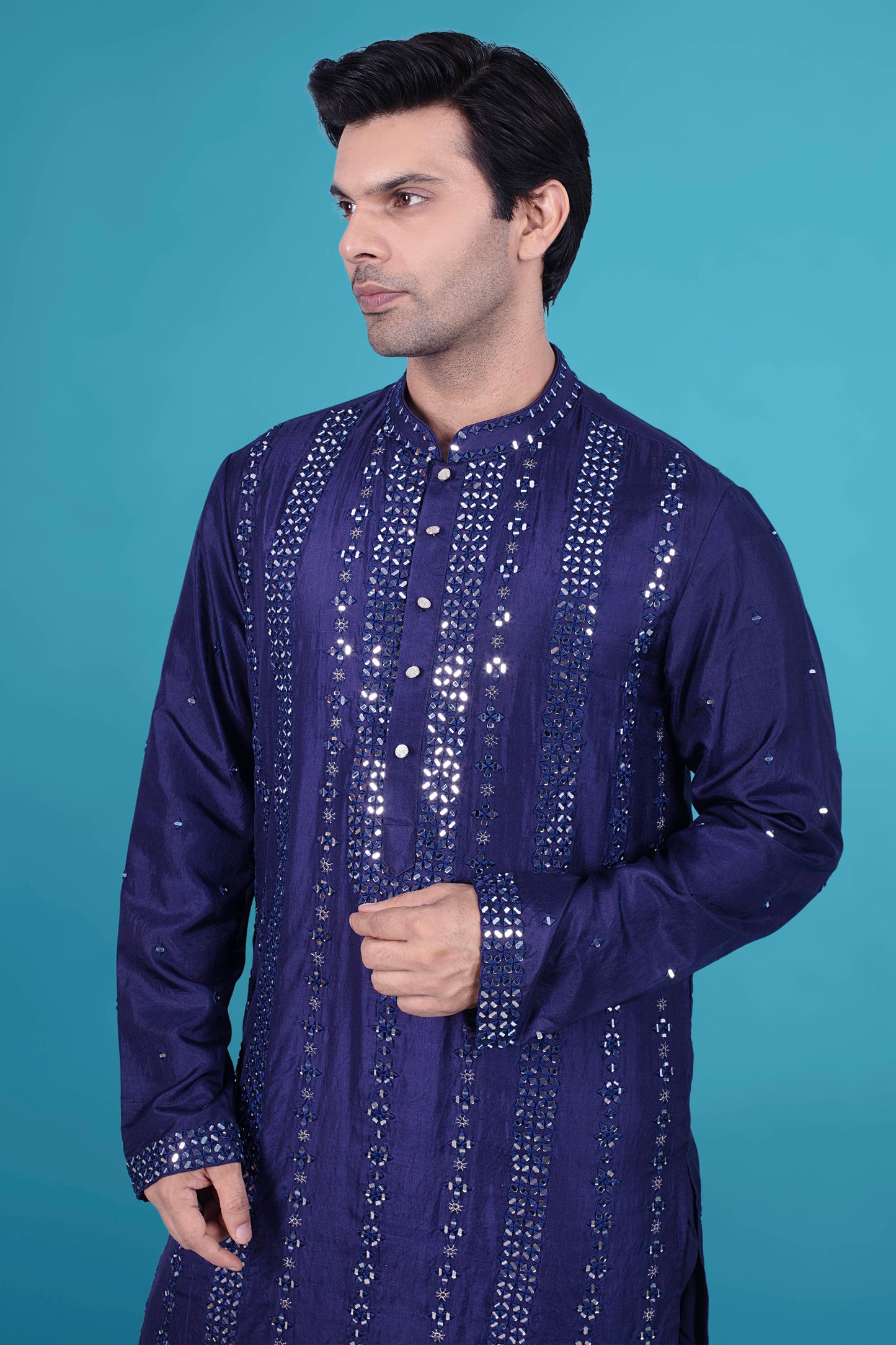 Mens Mirror work Kurta salwarJ171-N216