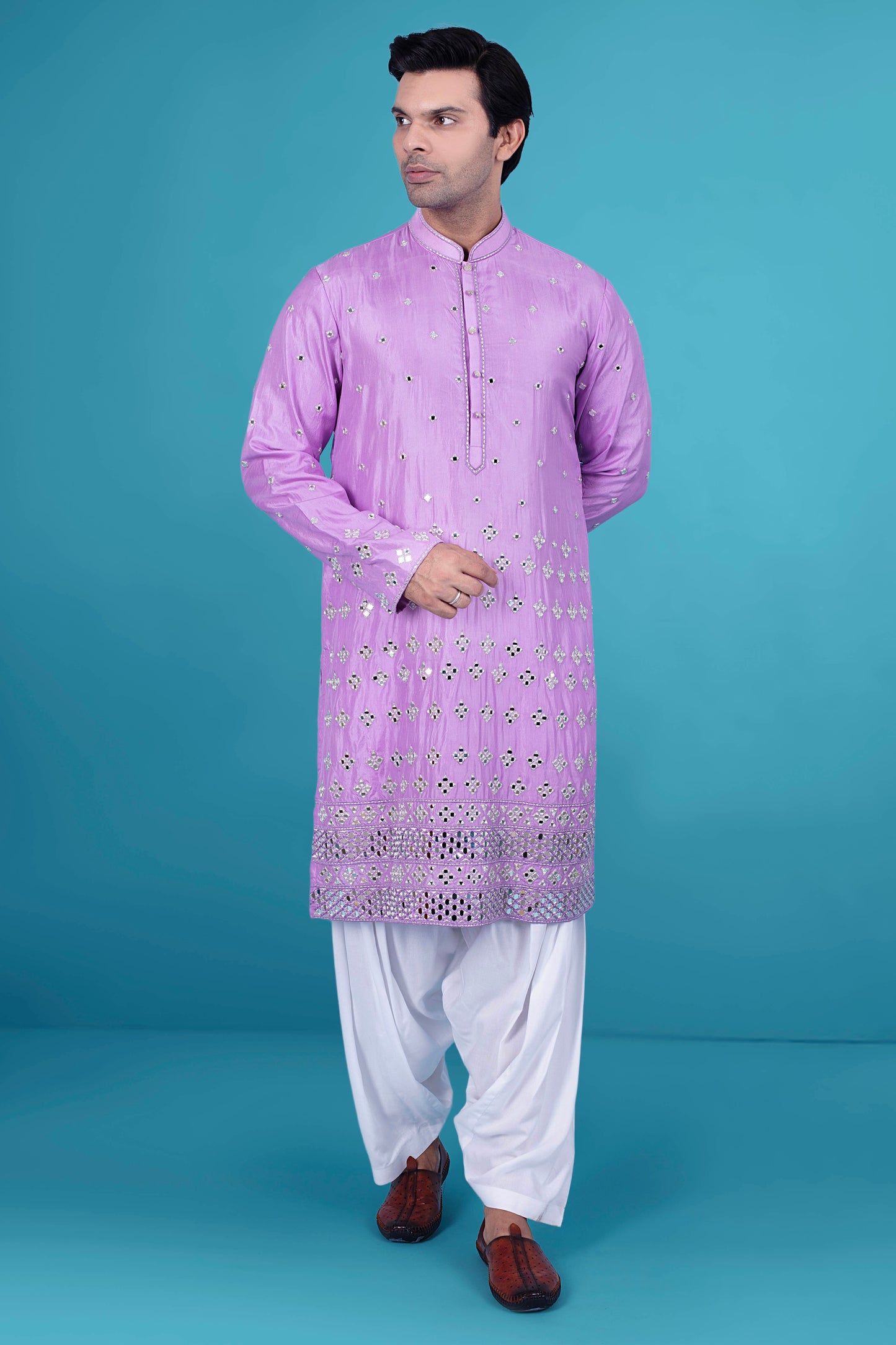 Mens Mirror work Kurta salwar J171-N213