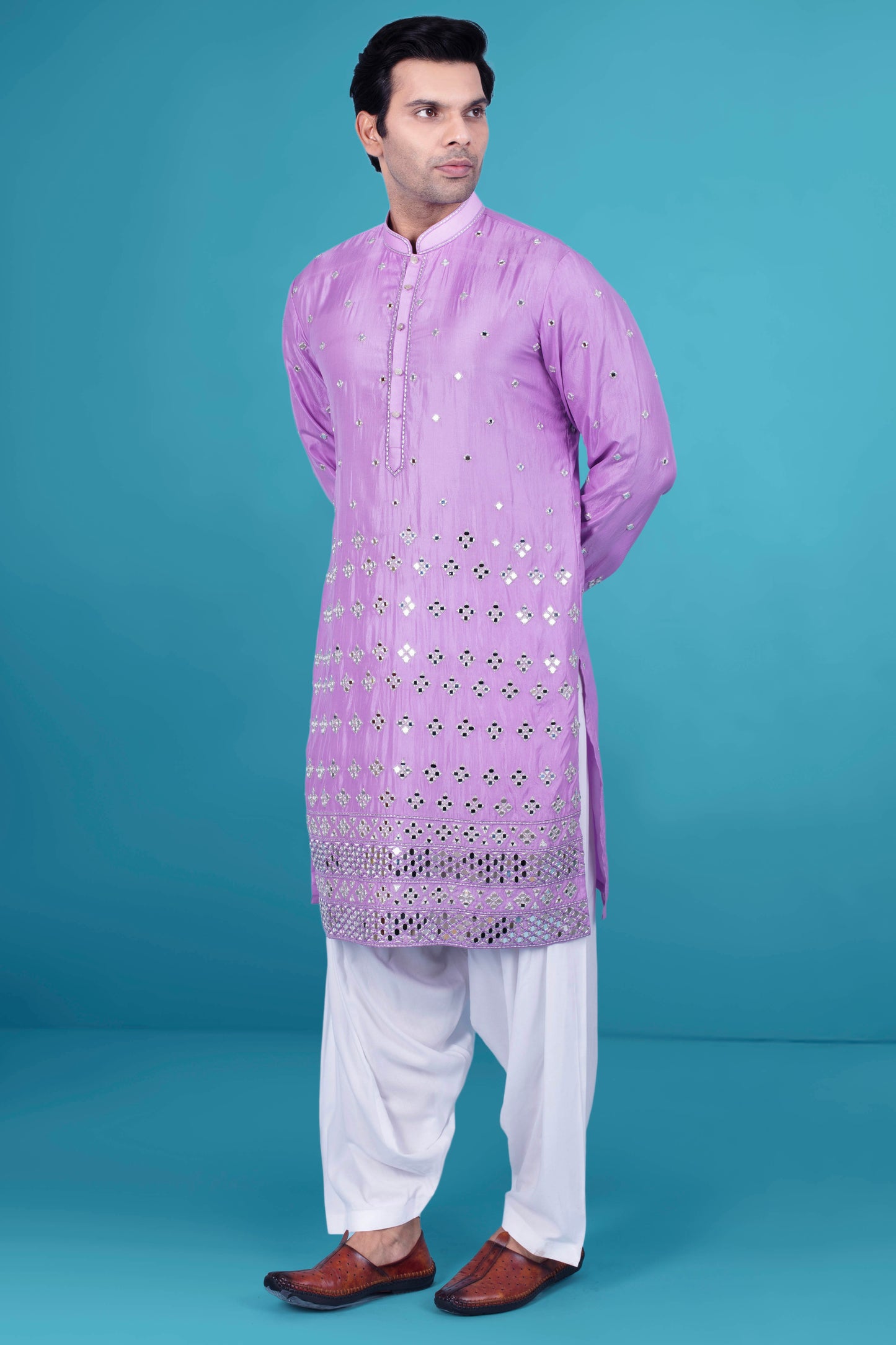 Mens Mirror work Kurta salwar J171-N213