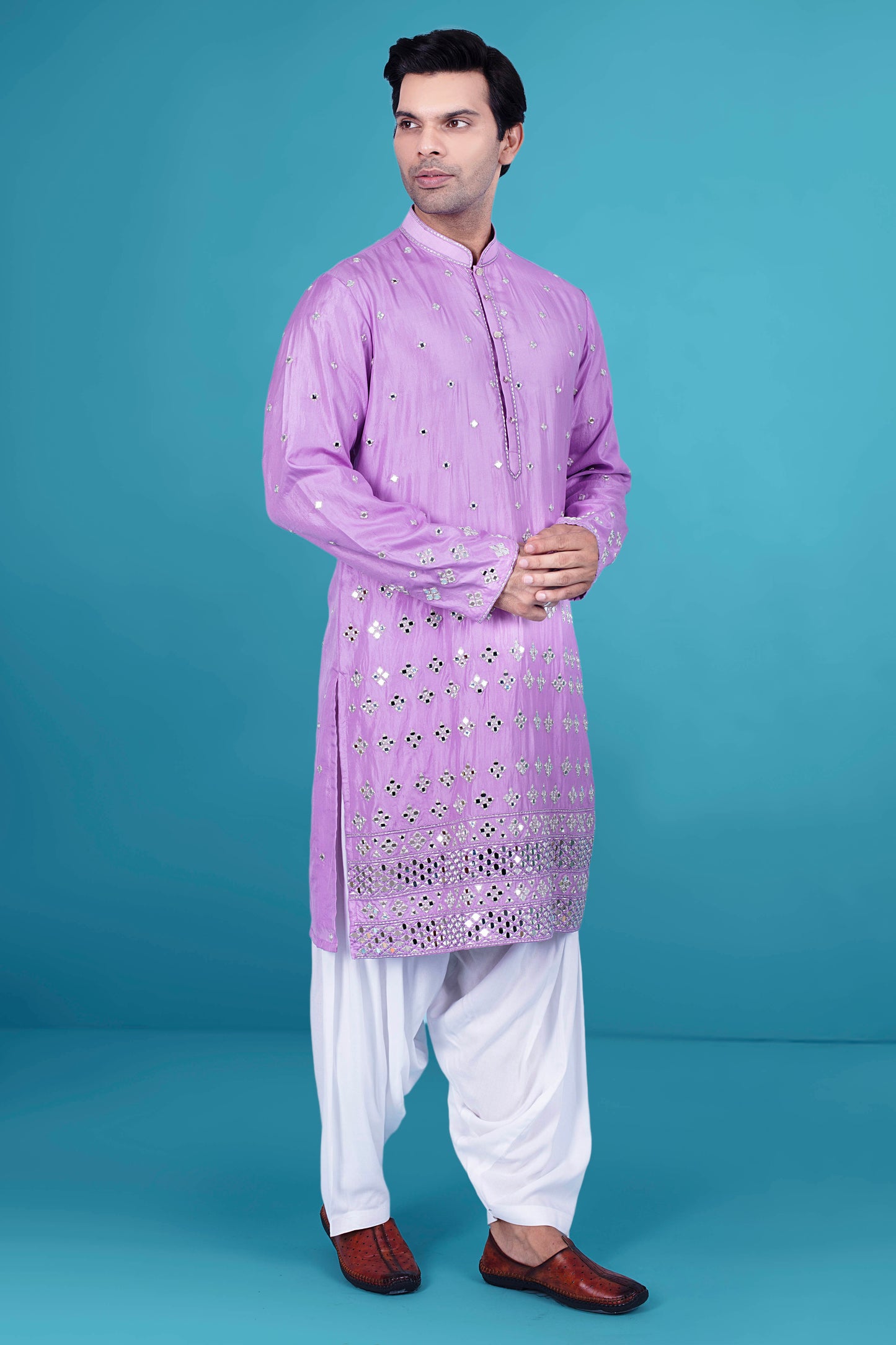 Mens Mirror work Kurta salwar J171-N213