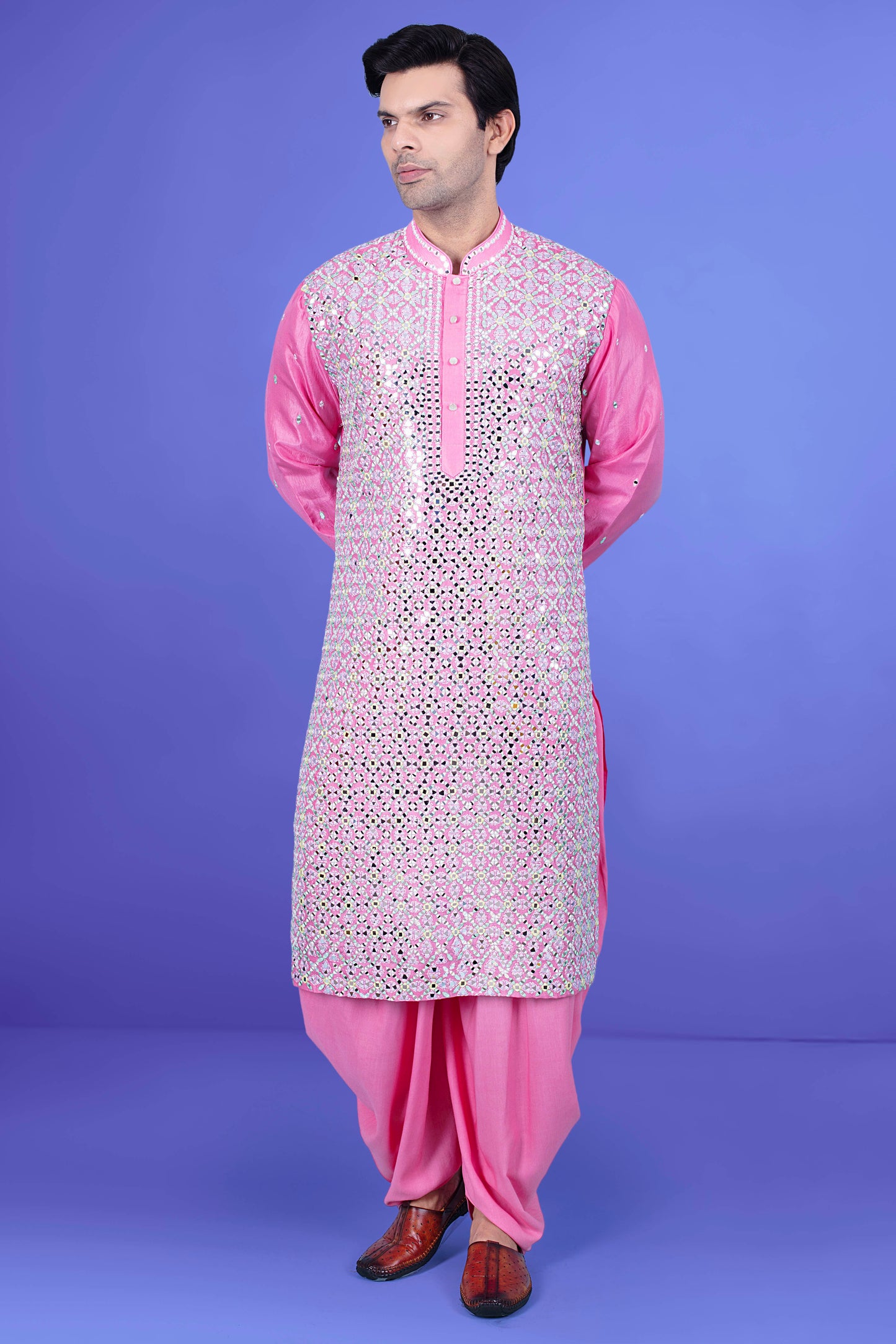 Mens Mirror work Kurta salwar J171-N215