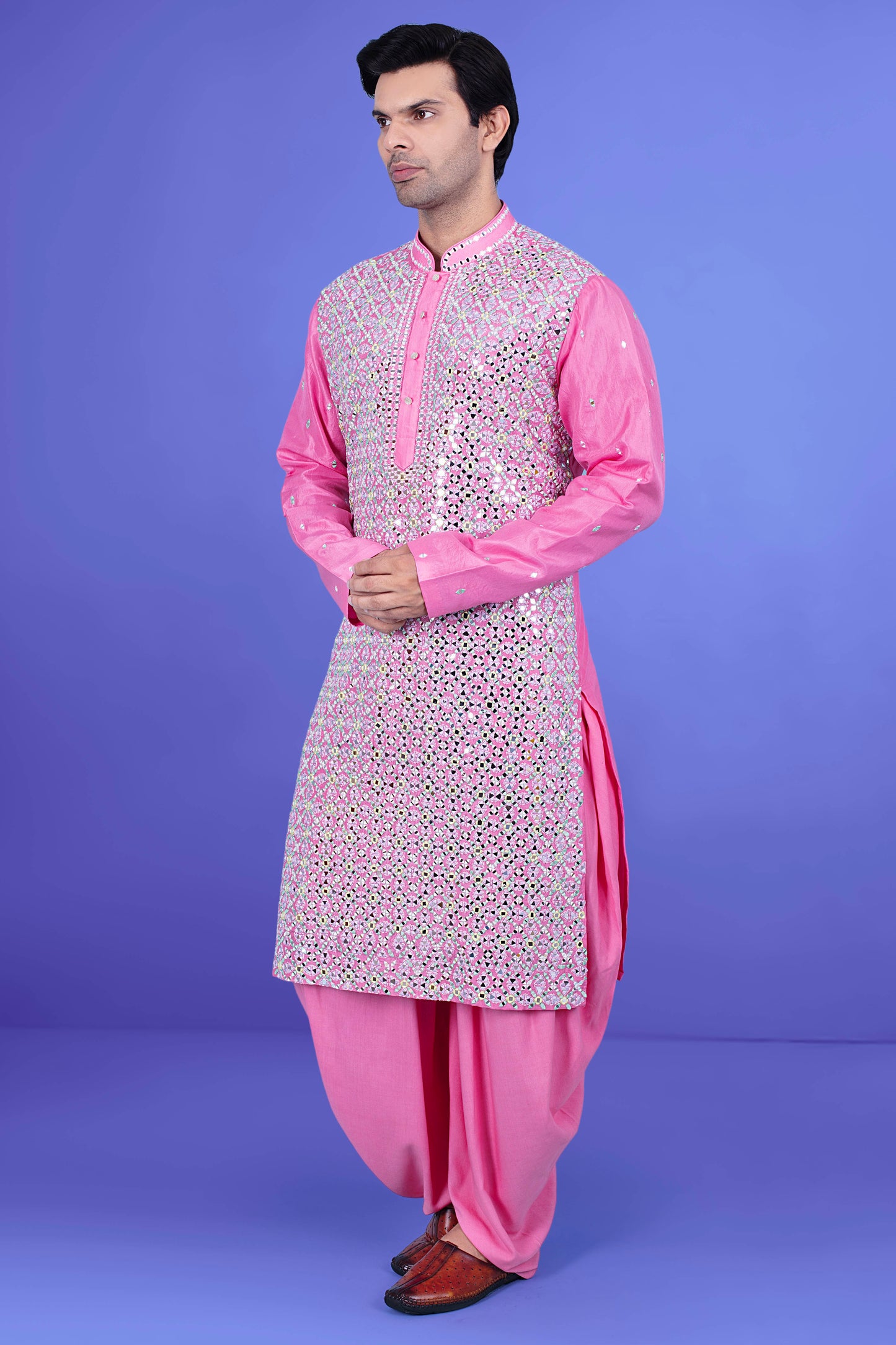 Mens Mirror work Kurta salwar J171-N215