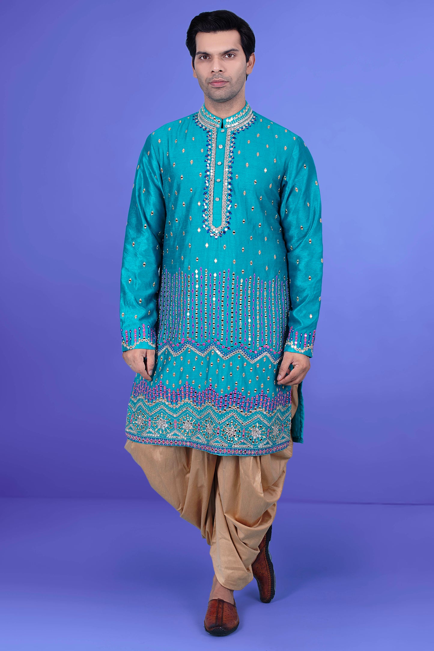 Mens Mirror work kurta salwar J171-N217