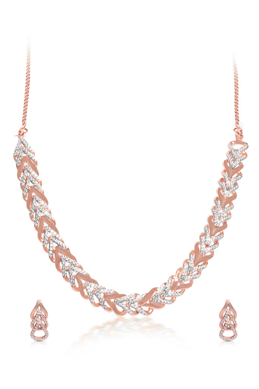 Rose Gold Chain-Link Necklace Set