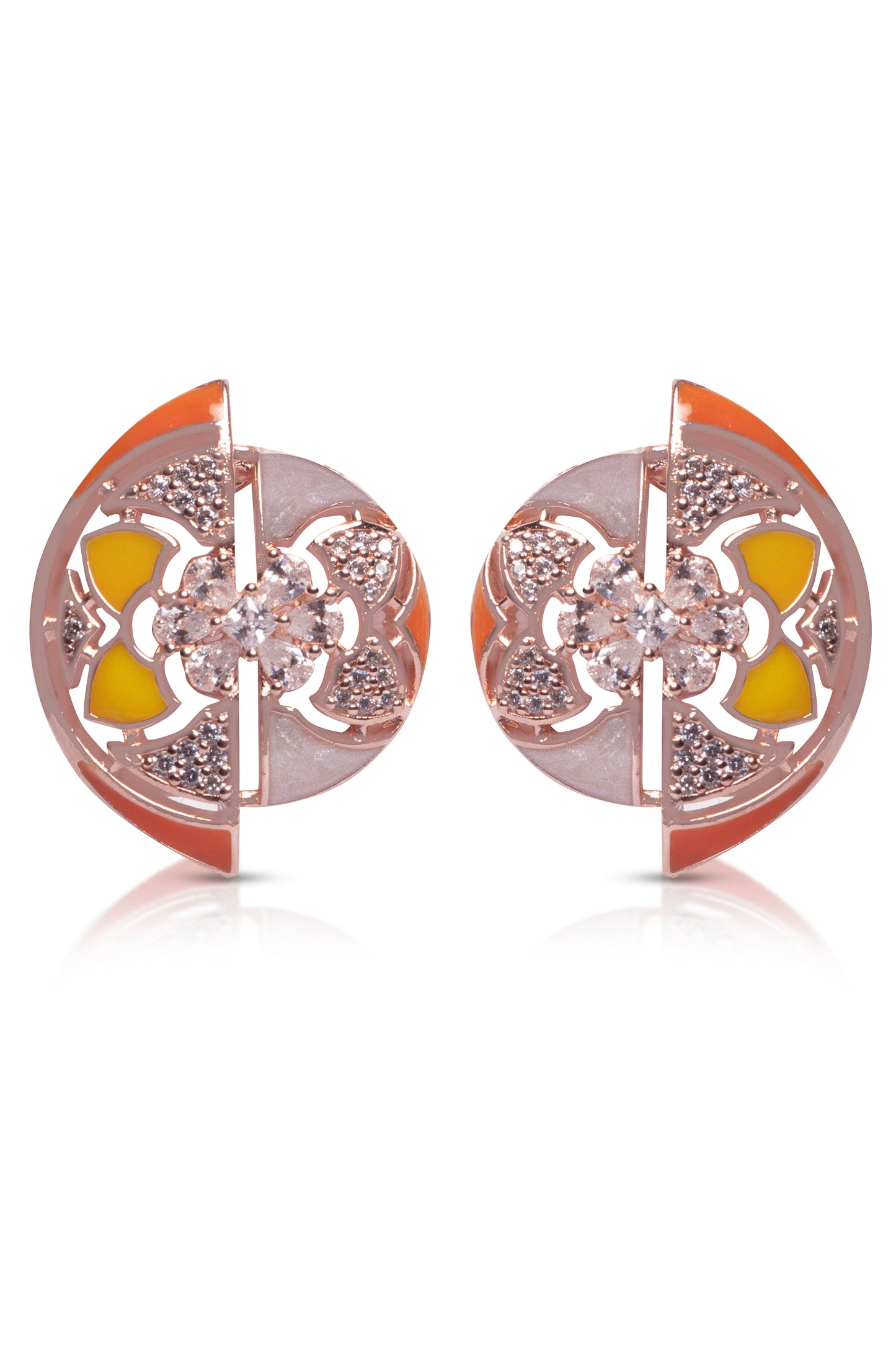 Open Semicircle Zirconia earrings