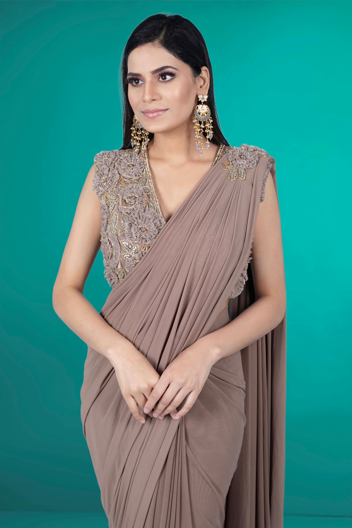 Pre-Stitched Saree W/ Readymade Blouse - D056