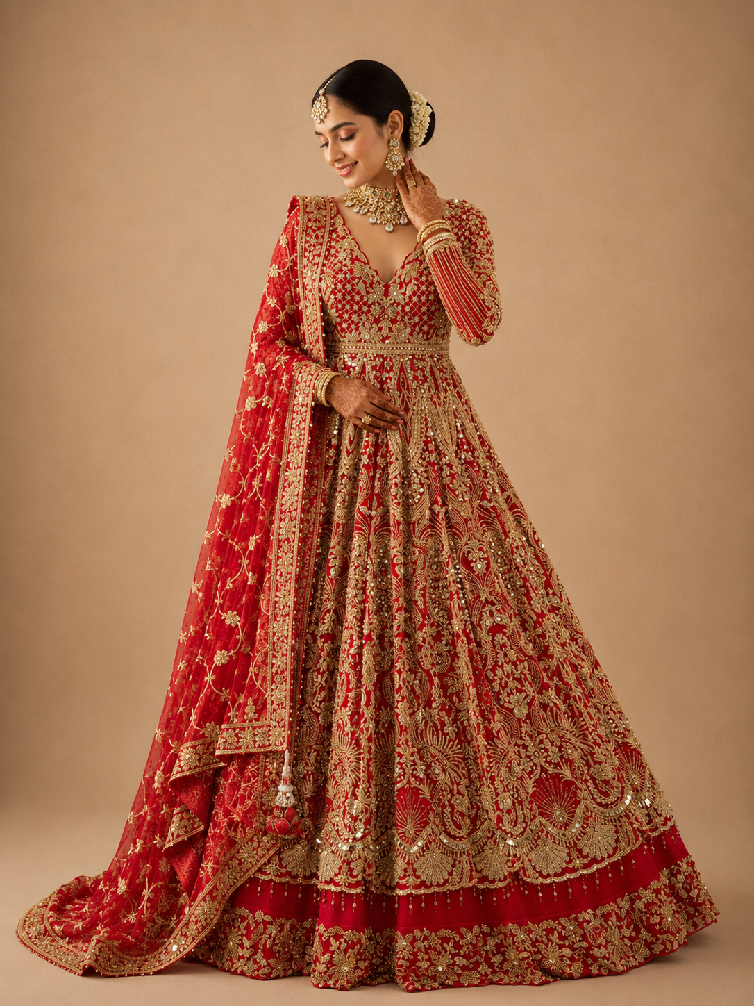 Red Bridal Lacha BL-026