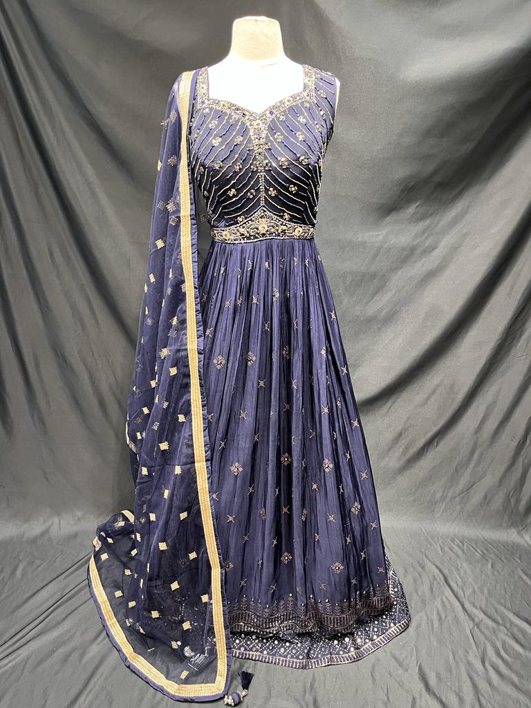 Dark Blue Anarkali PWA-013