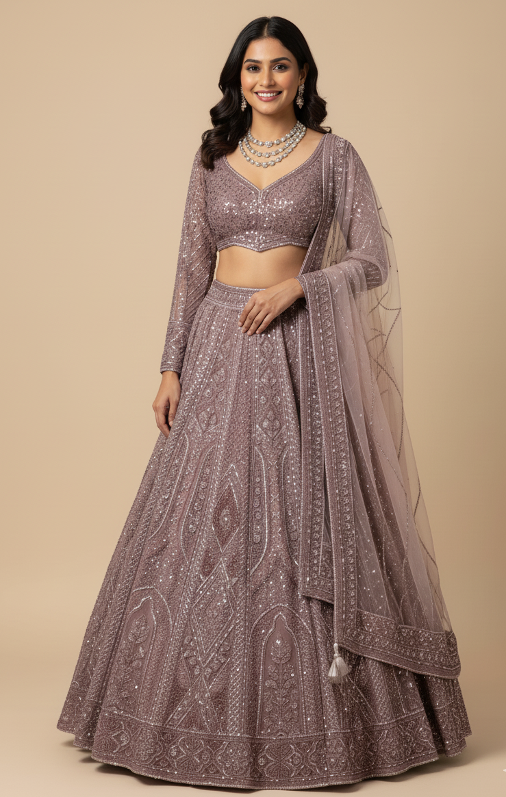 Delicate Small Floral Patterns Lehenga