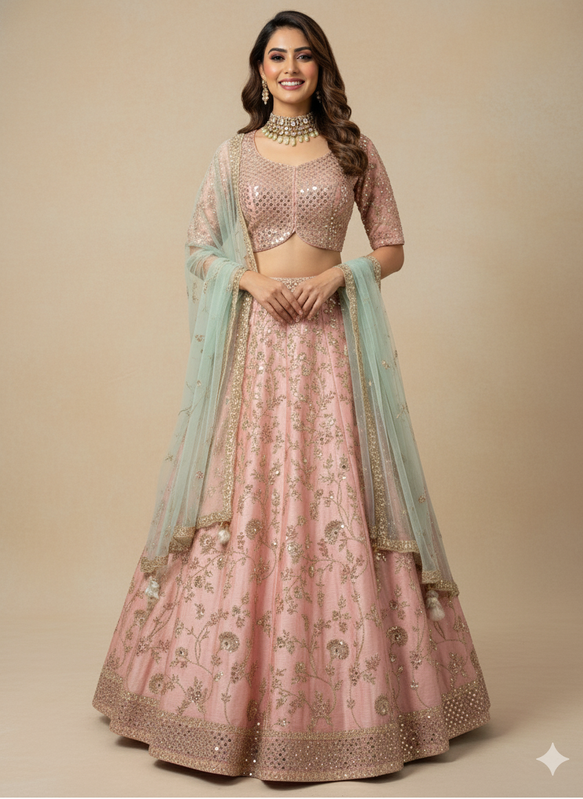Blush Pink Bridal Lehenga BL-111