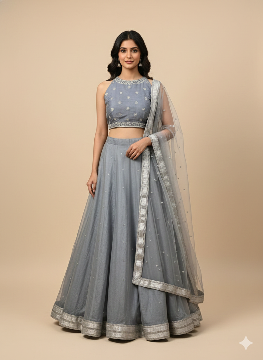 Dolphin Grey Bridesmaids Lehenga BML-007