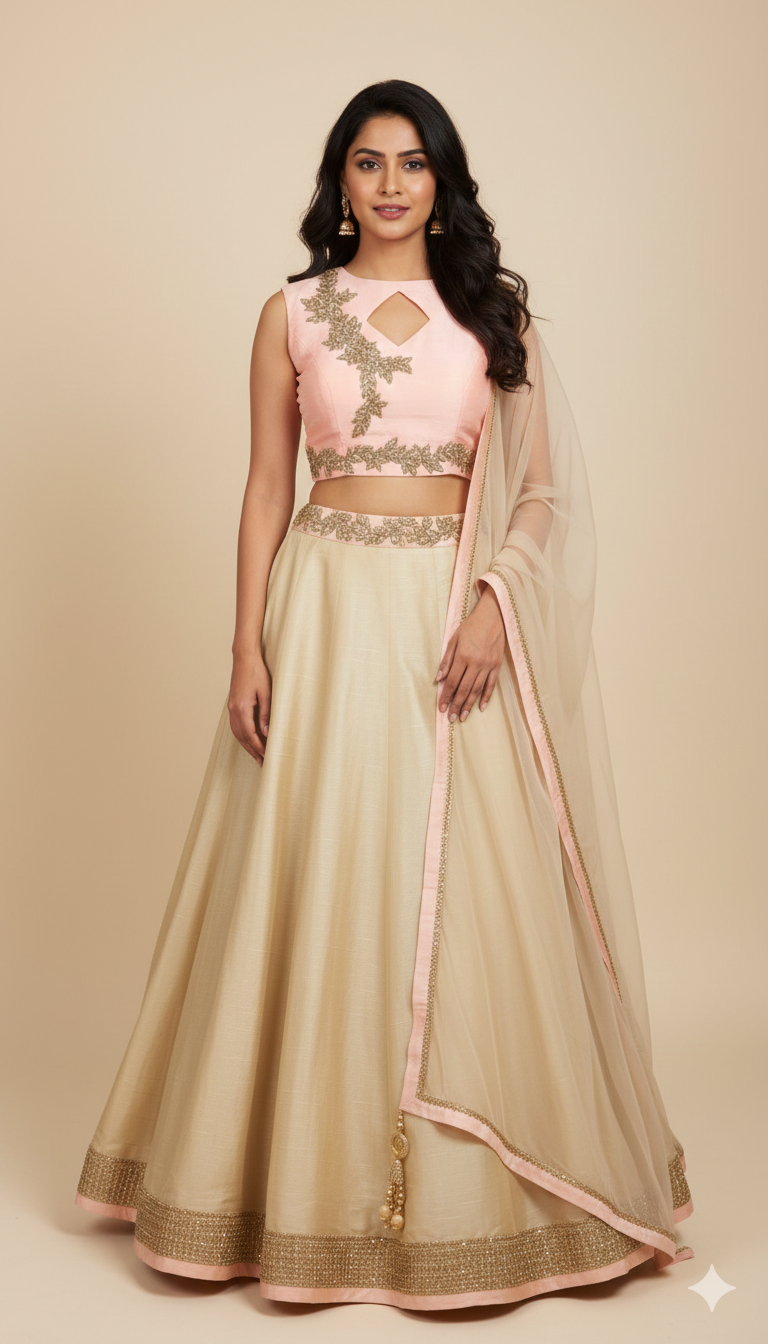 Blush Gold Bridesmaid's Lehenga